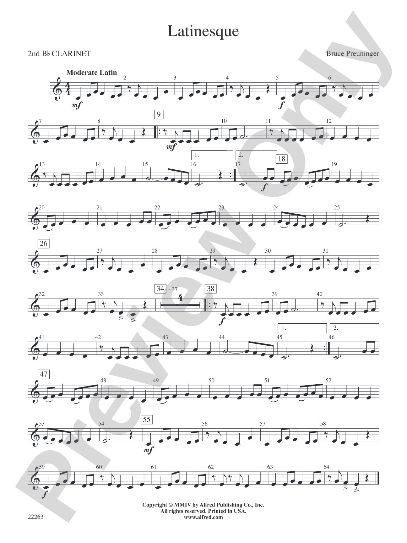 Latinesque: 2nd B-flat Clarinet
