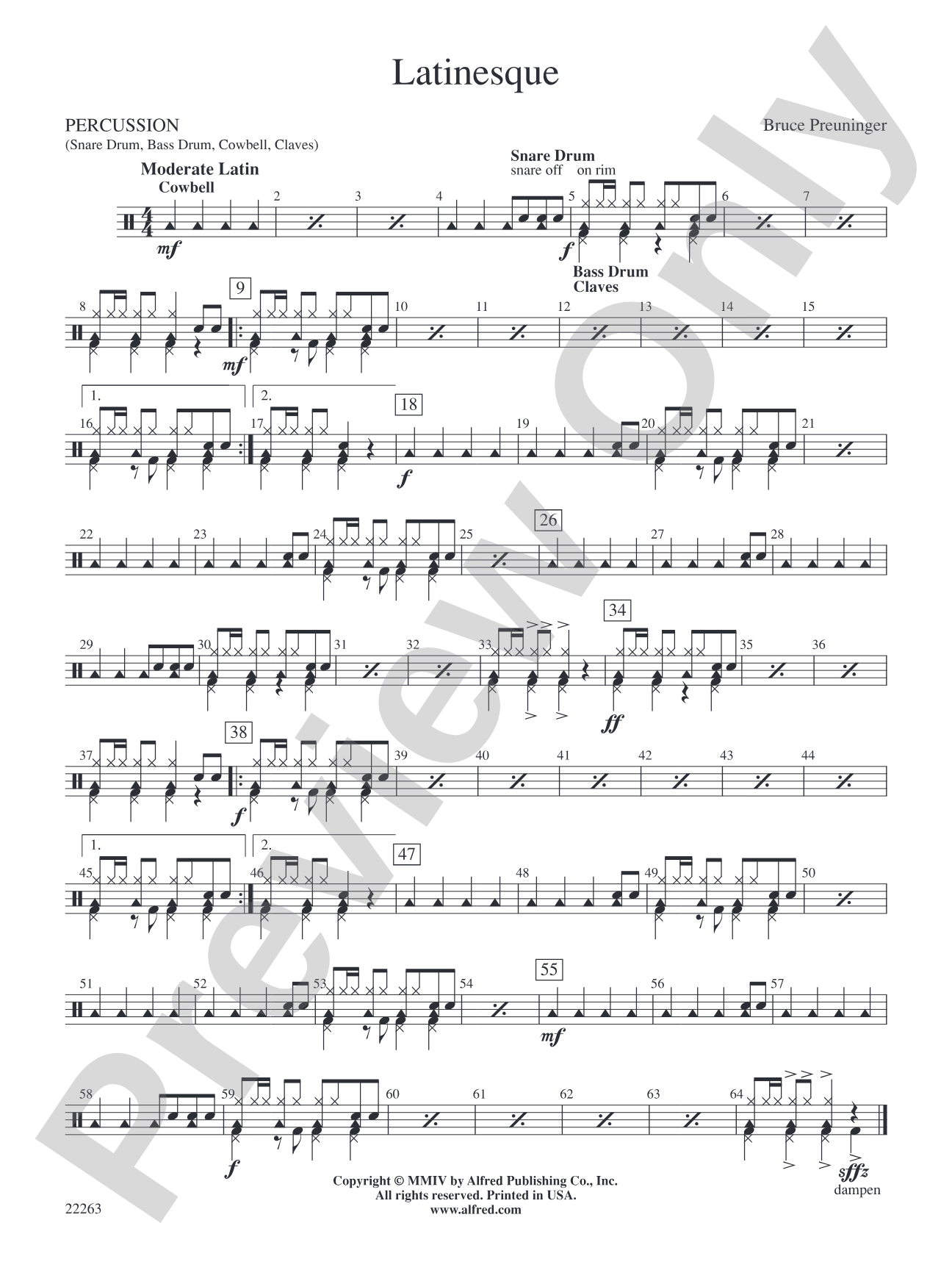 Latinesque: 1st Percussion