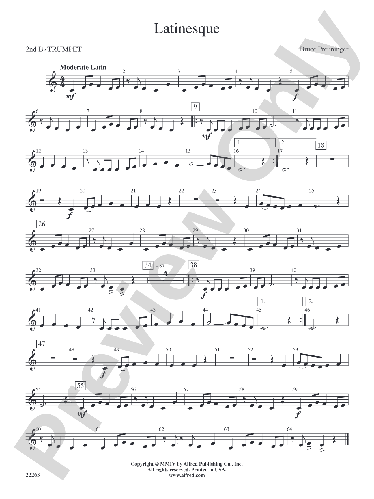 Latinesque: 2nd B-flat Trumpet