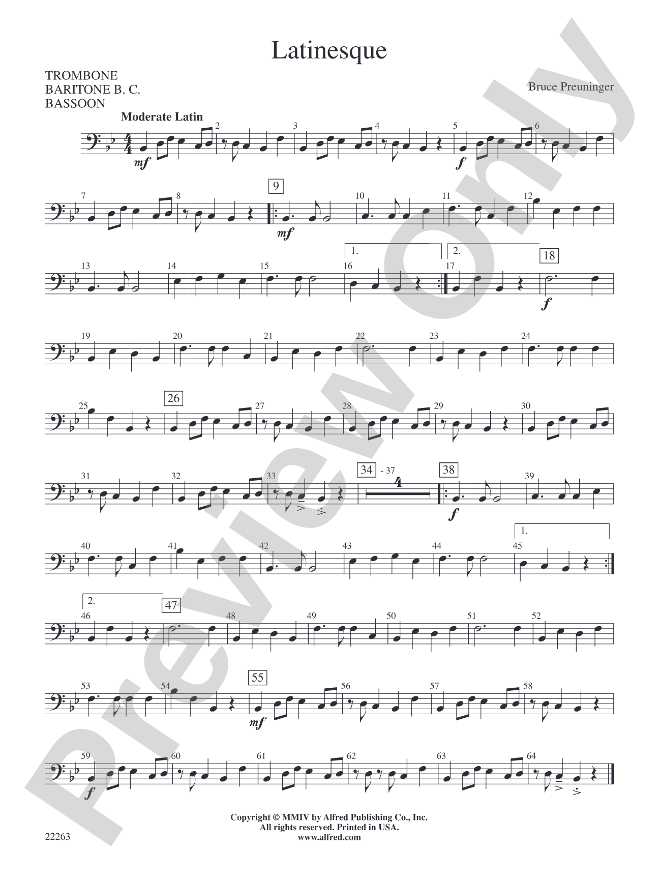Latinesque: 1st Trombone