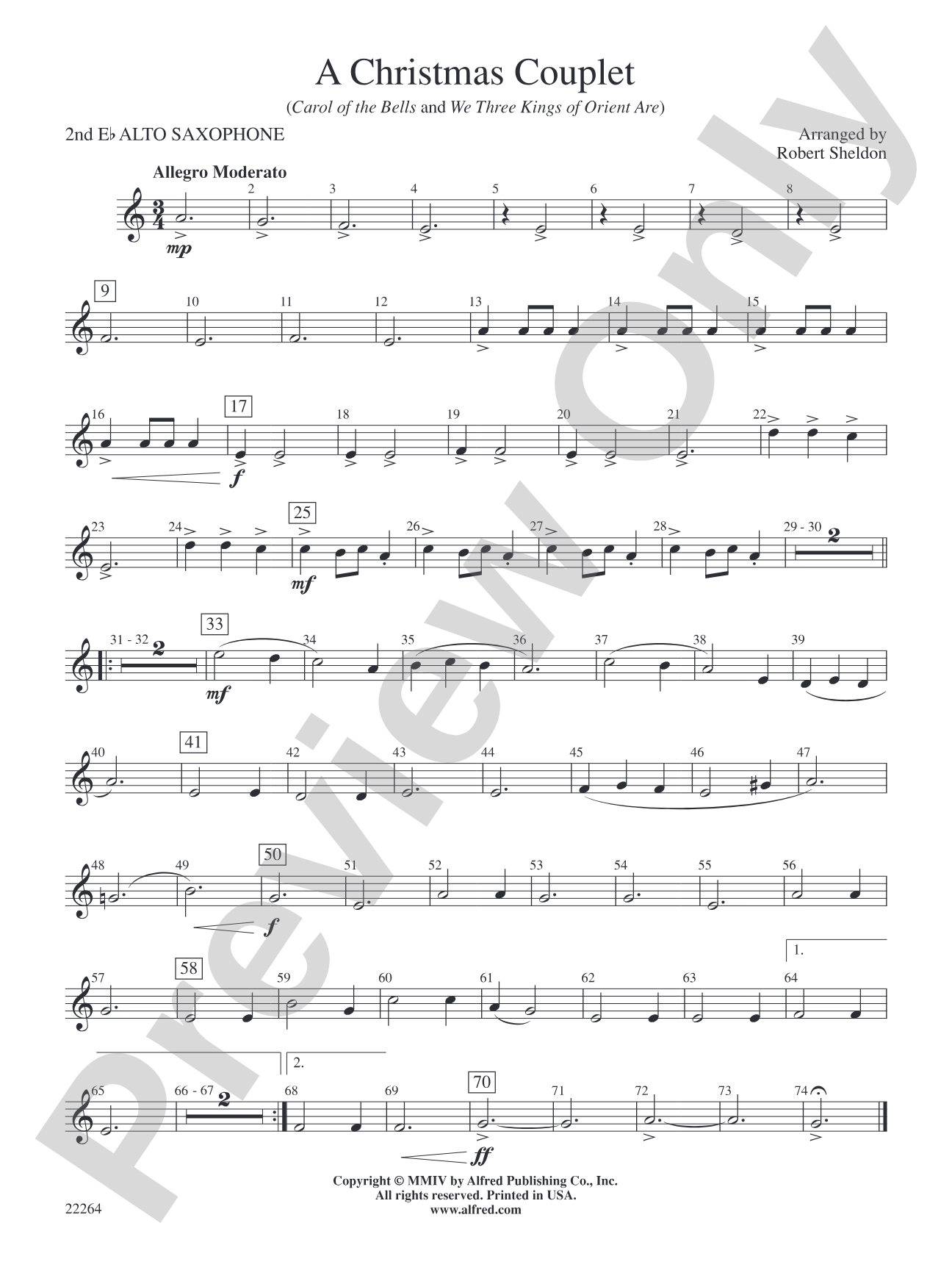 A Christmas Couplet: 2nd E-flat Alto Saxophone