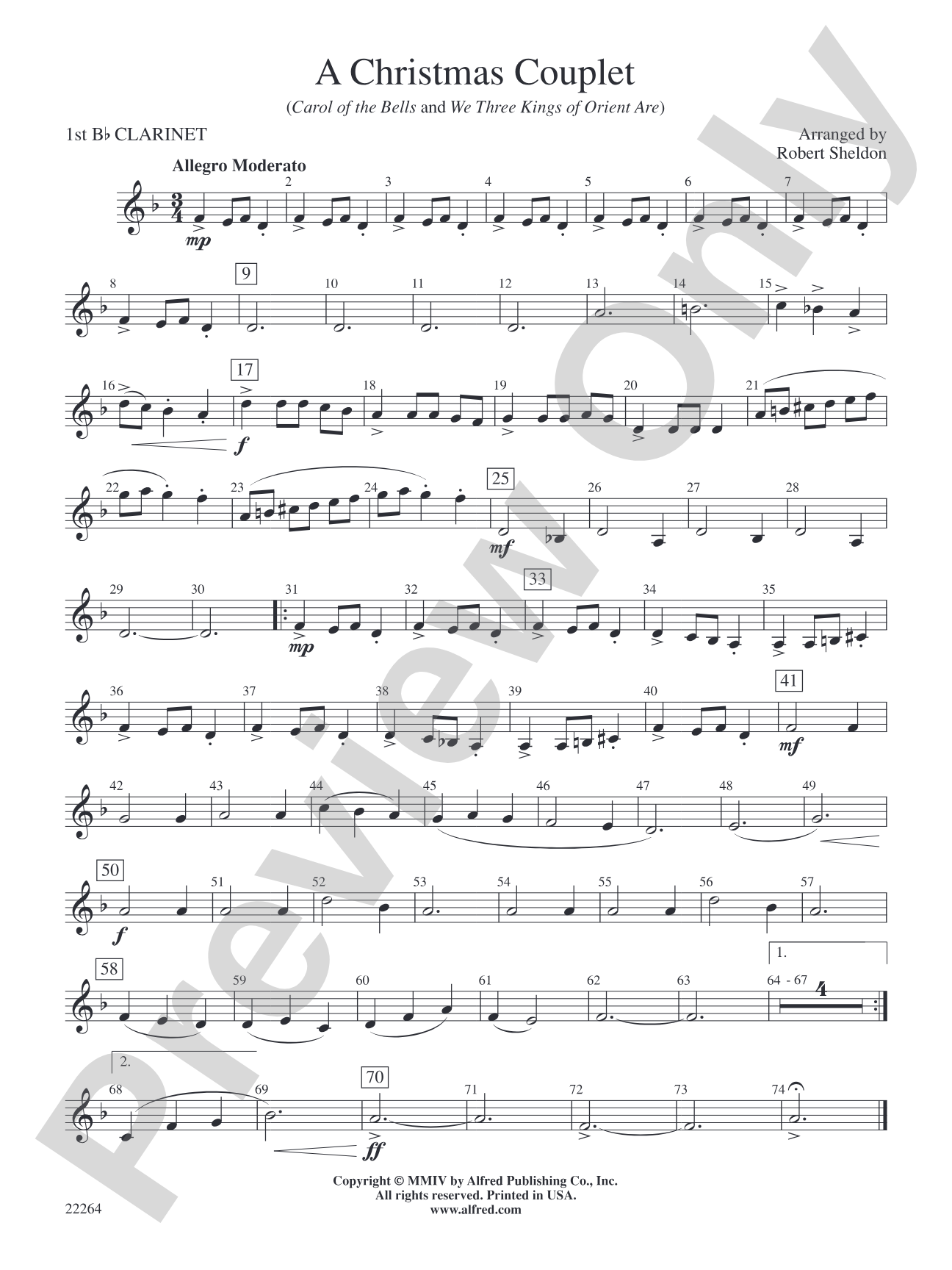 A Christmas Couplet: 1st B-flat Clarinet
