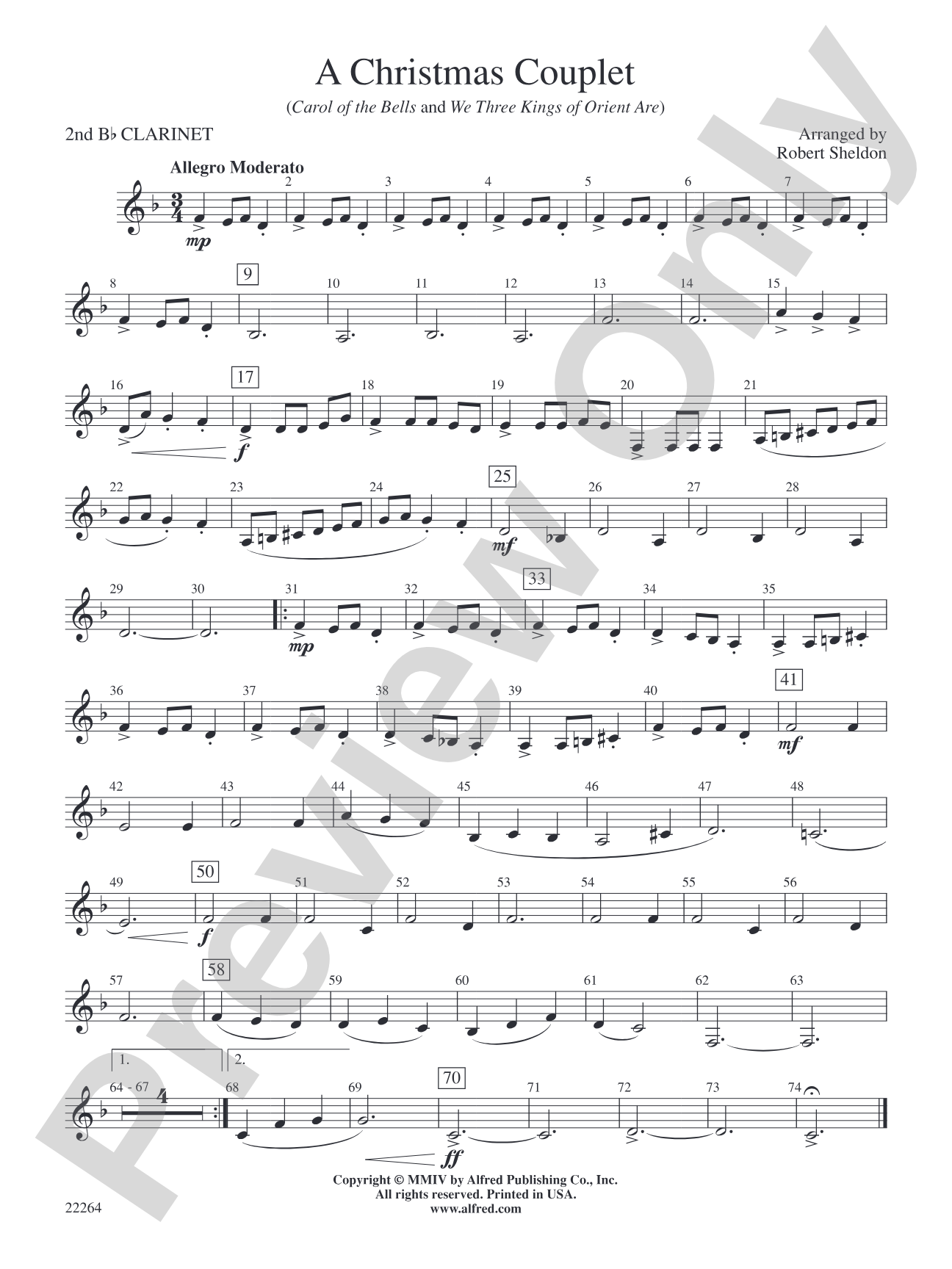 A Christmas Couplet: 2nd B-flat Clarinet