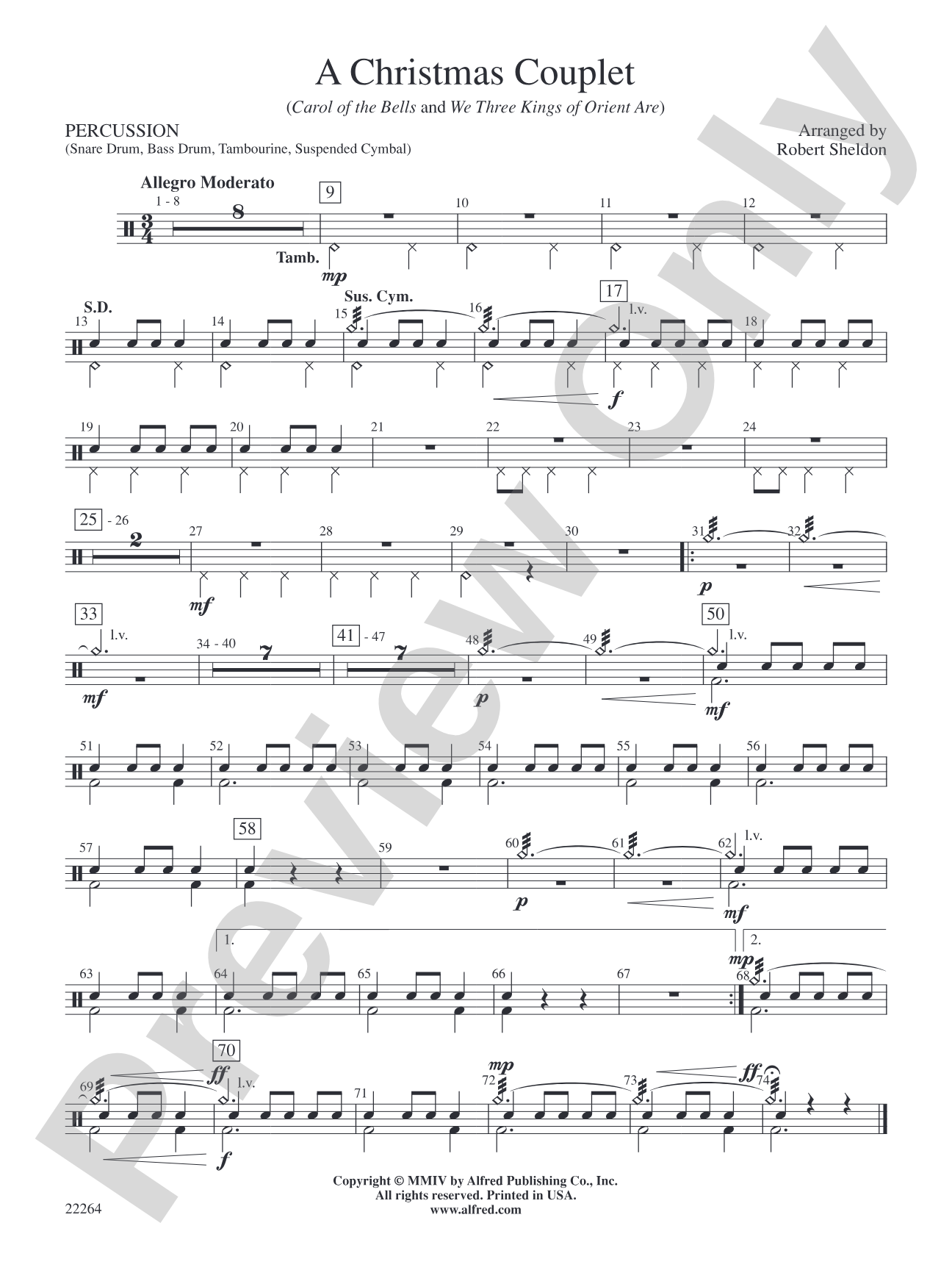 A Christmas Couplet: 1st Percussion