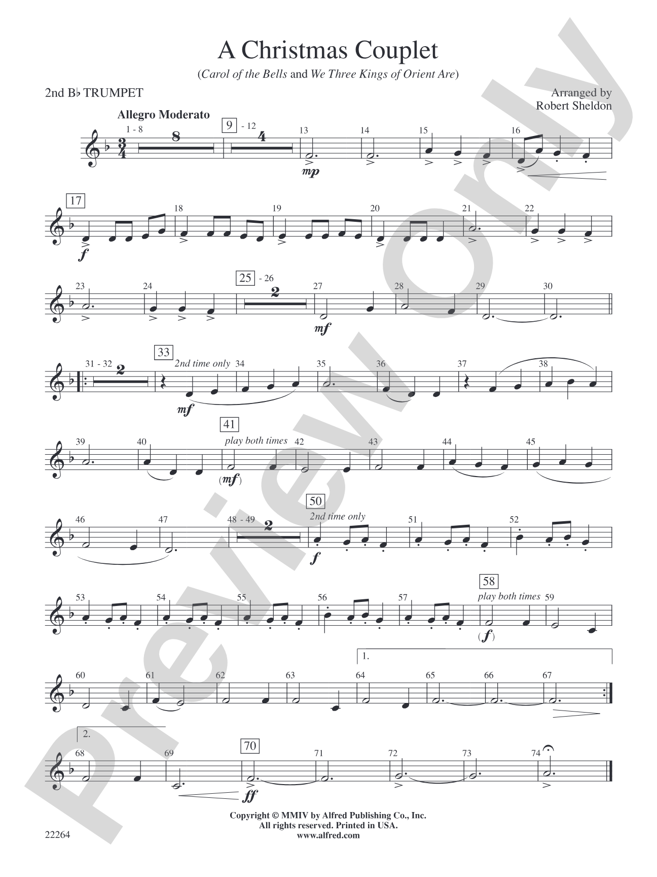 A Christmas Couplet: 2nd B-flat Trumpet