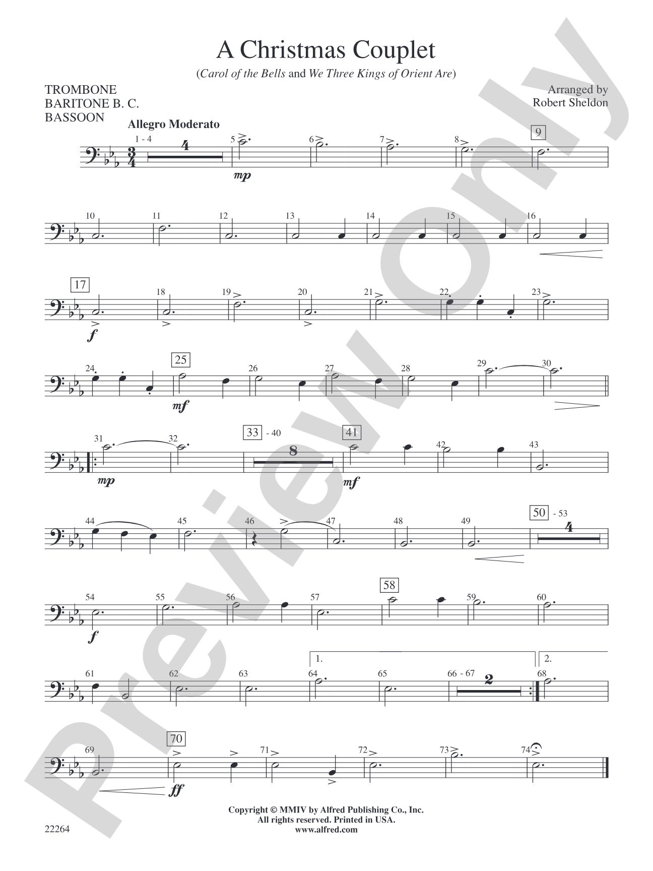 A Christmas Couplet: 1st Trombone