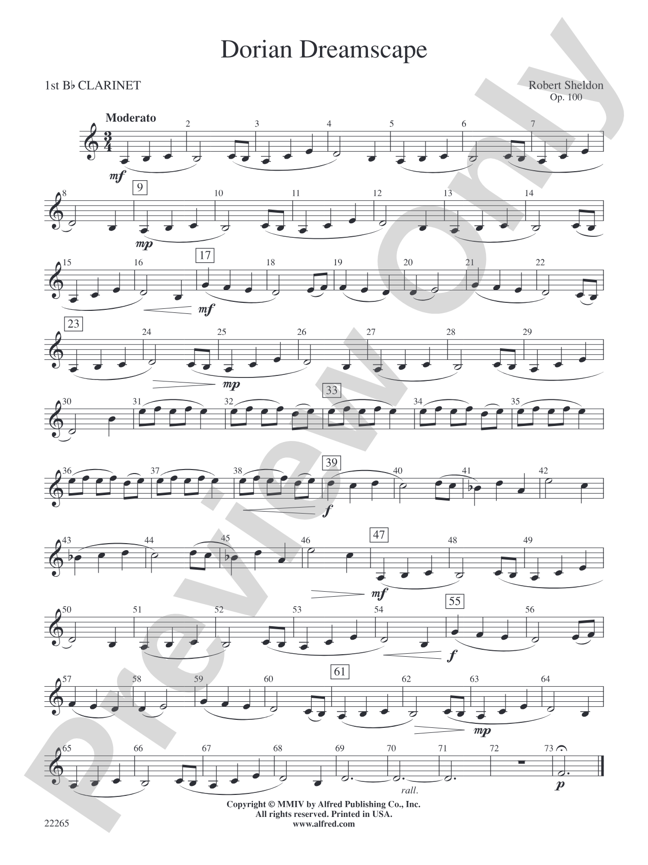 Dorian Dreamscape: 1st B-flat Clarinet