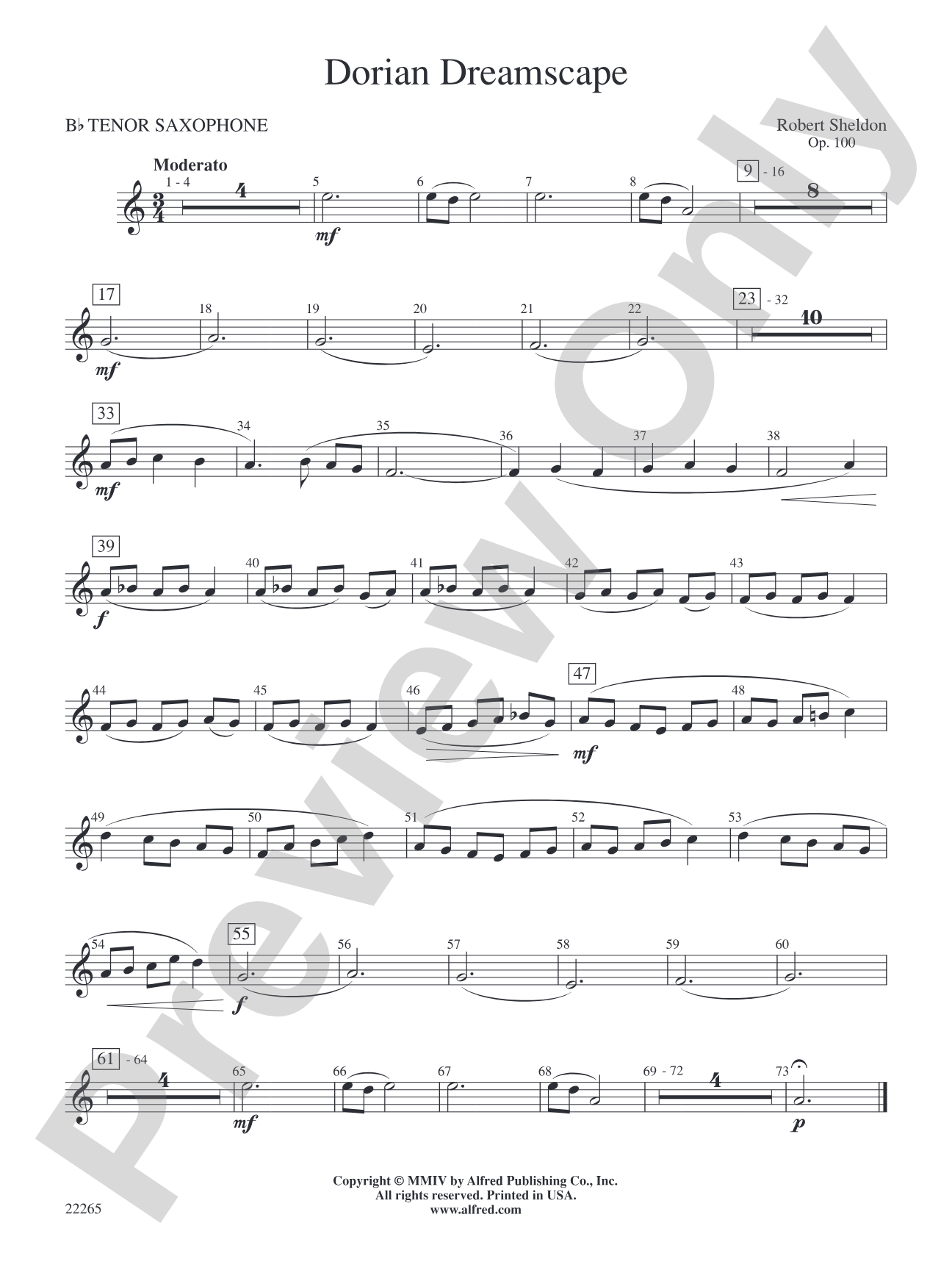 Dorian Dreamscape: B-flat Tenor Saxophone