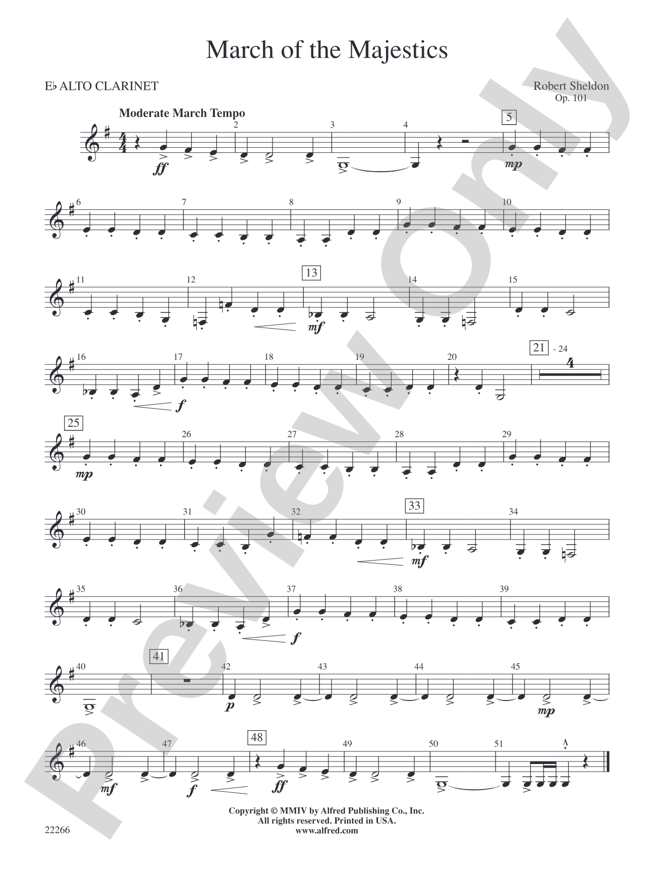 March of the Majestics: E-flat Alto Clarinet