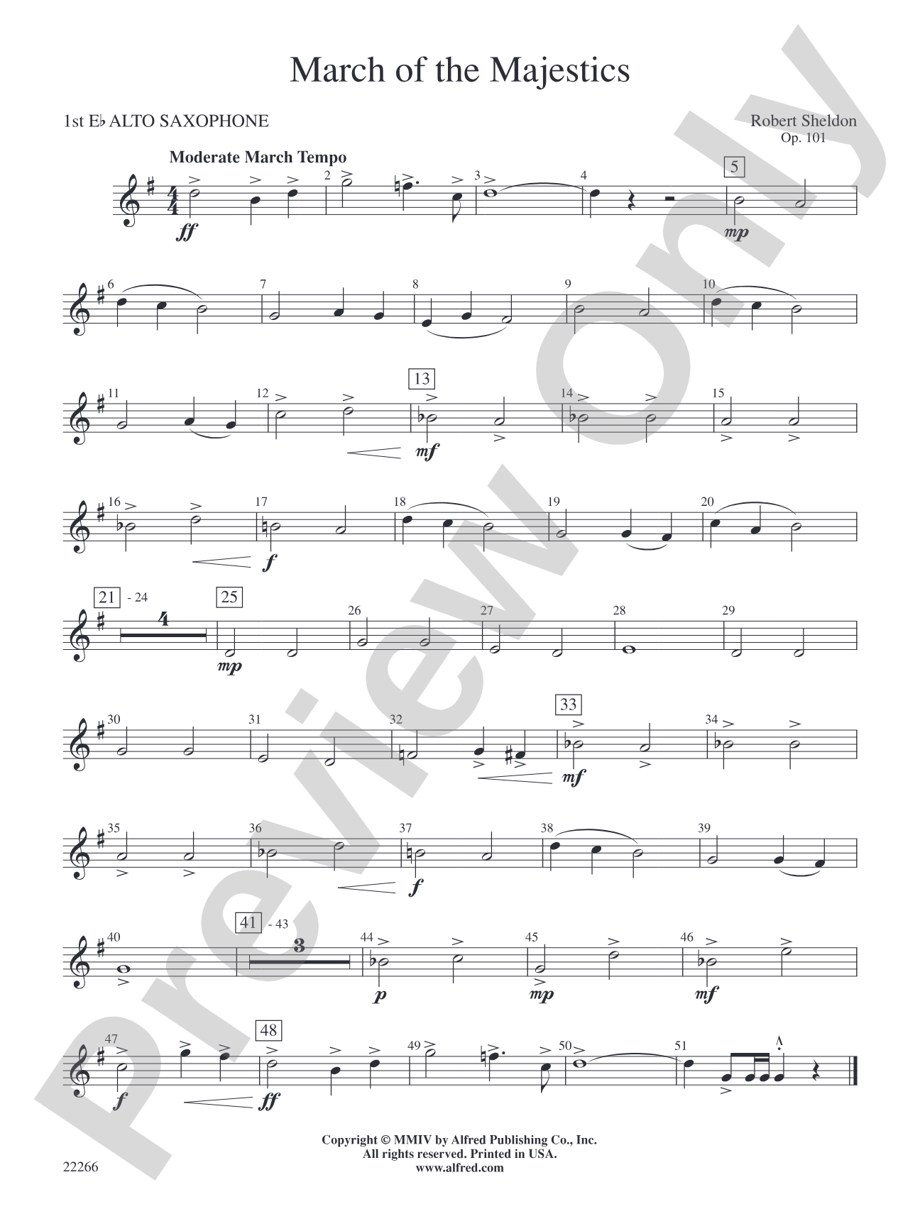 March of the Majestics: E-flat Alto Saxophone