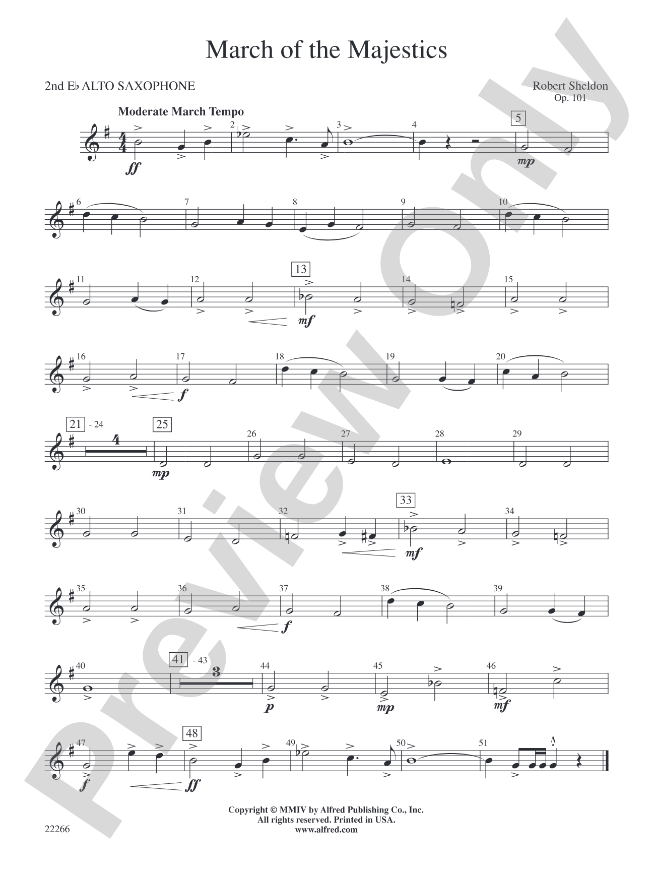 March of the Majestics: 2nd E-flat Alto Saxophone