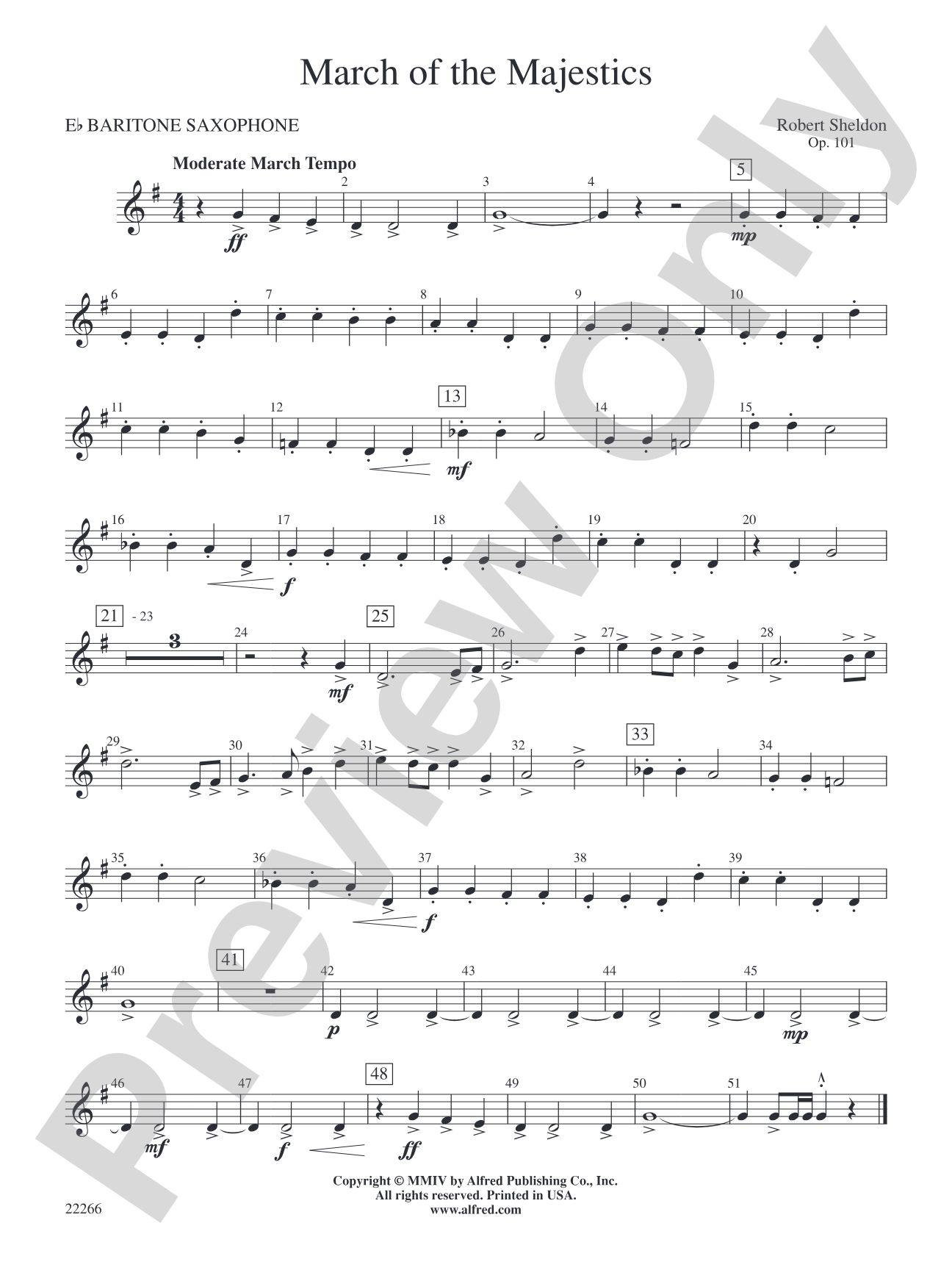 March of the Majestics: E-flat Baritone Saxophone