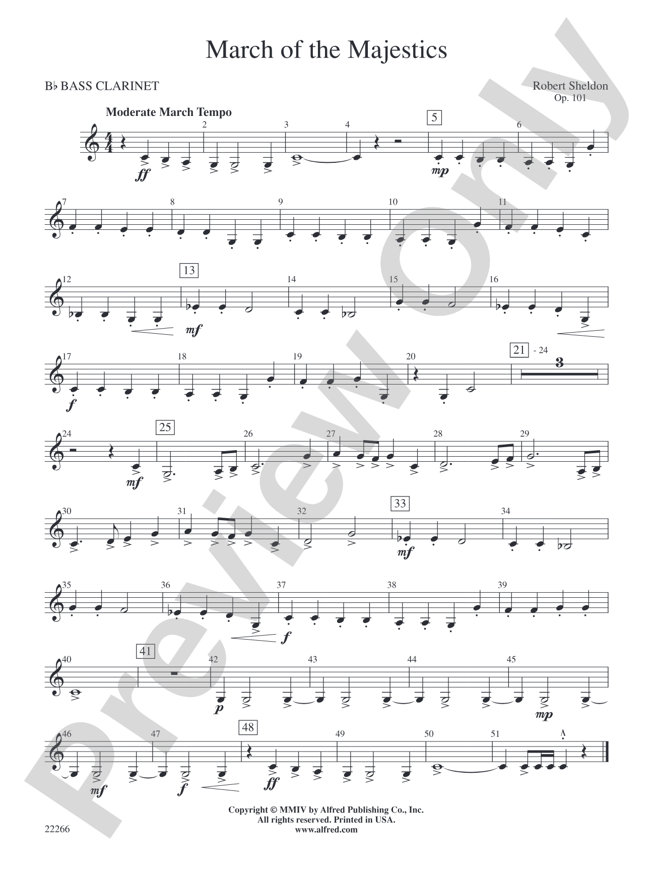 March of the Majestics: B-flat Bass Clarinet
