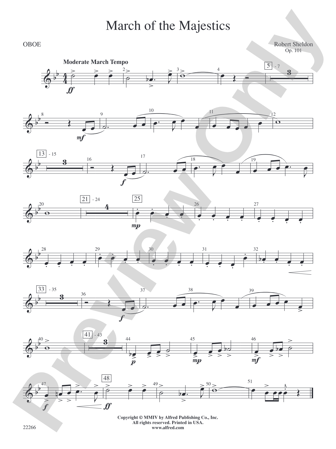 March of the Majestics: Oboe