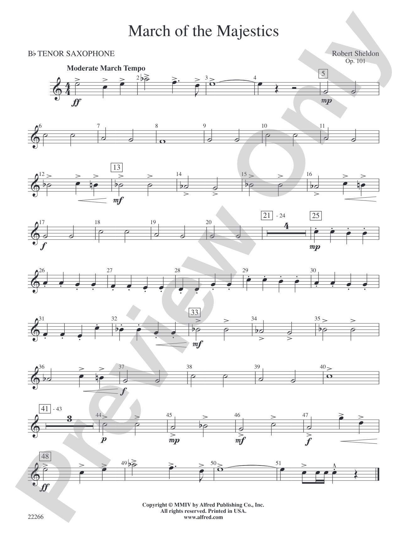 March of the Majestics: B-flat Tenor Saxophone