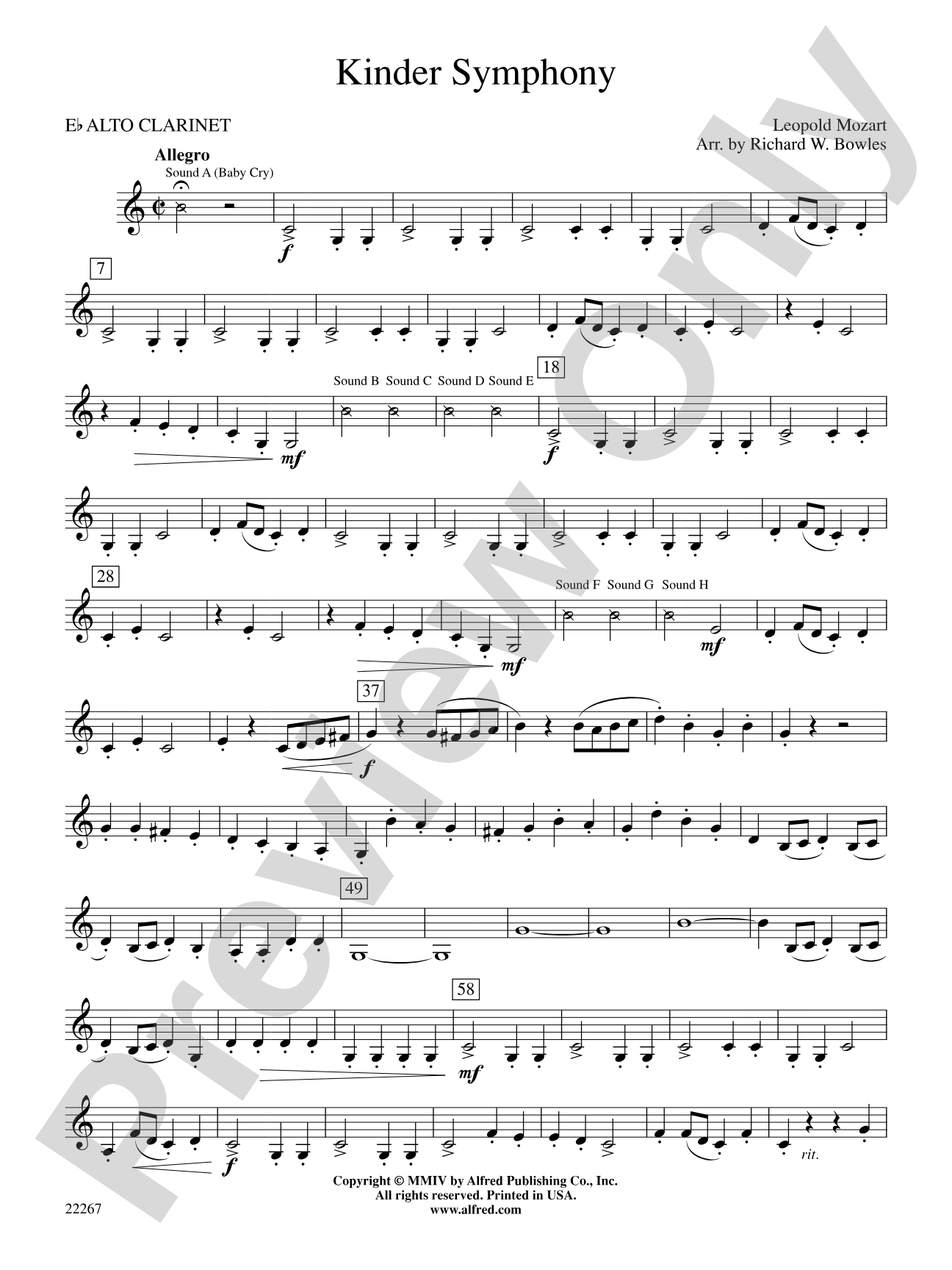 Kinder Symphony: E-flat Alto Clarinet