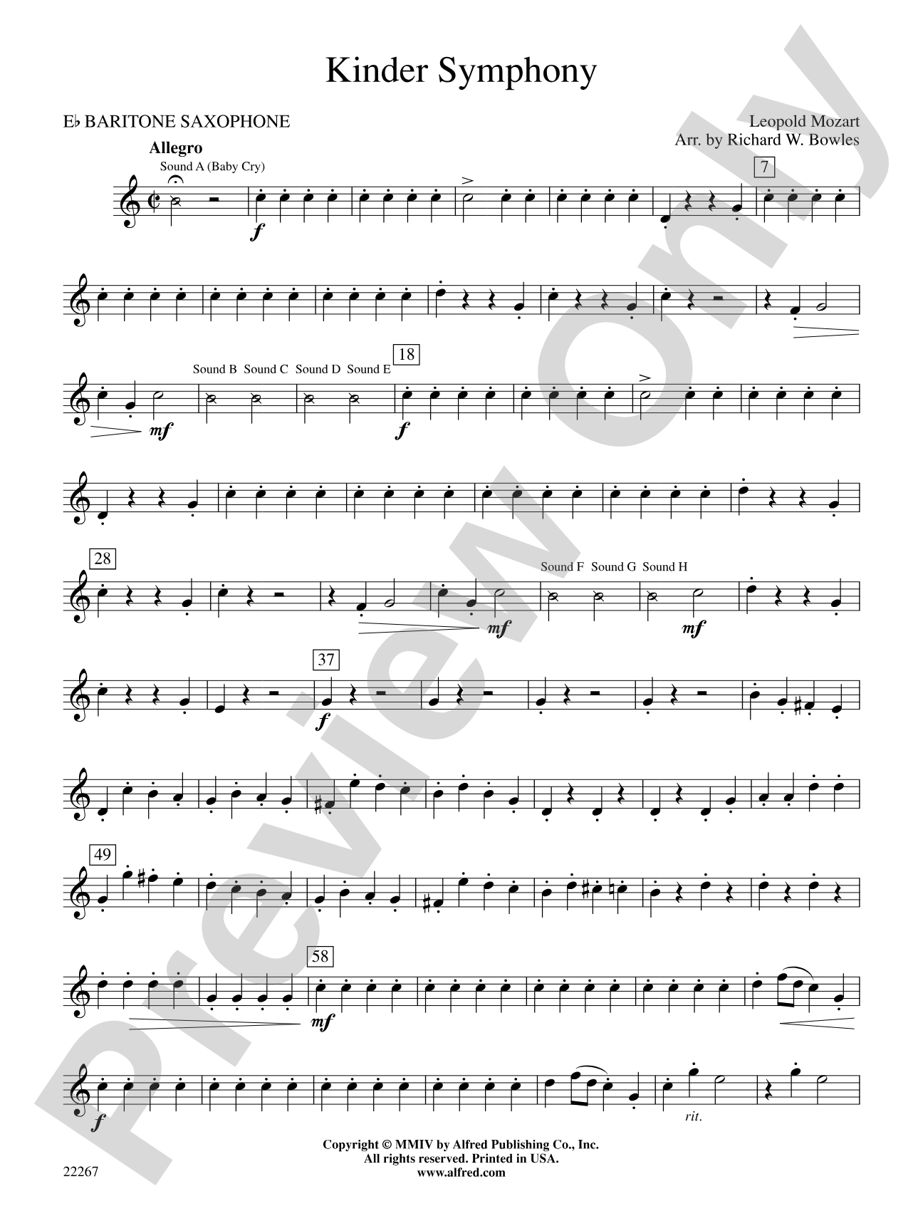 Kinder Symphony: E-flat Baritone Saxophone