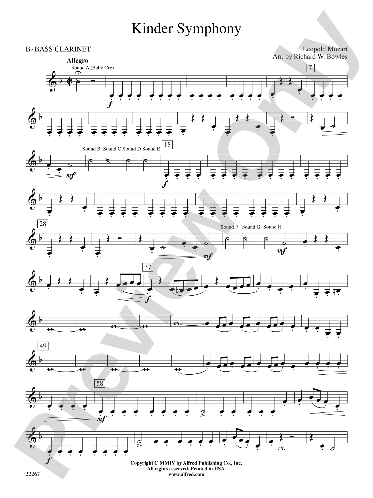 Kinder Symphony: B-flat Bass Clarinet