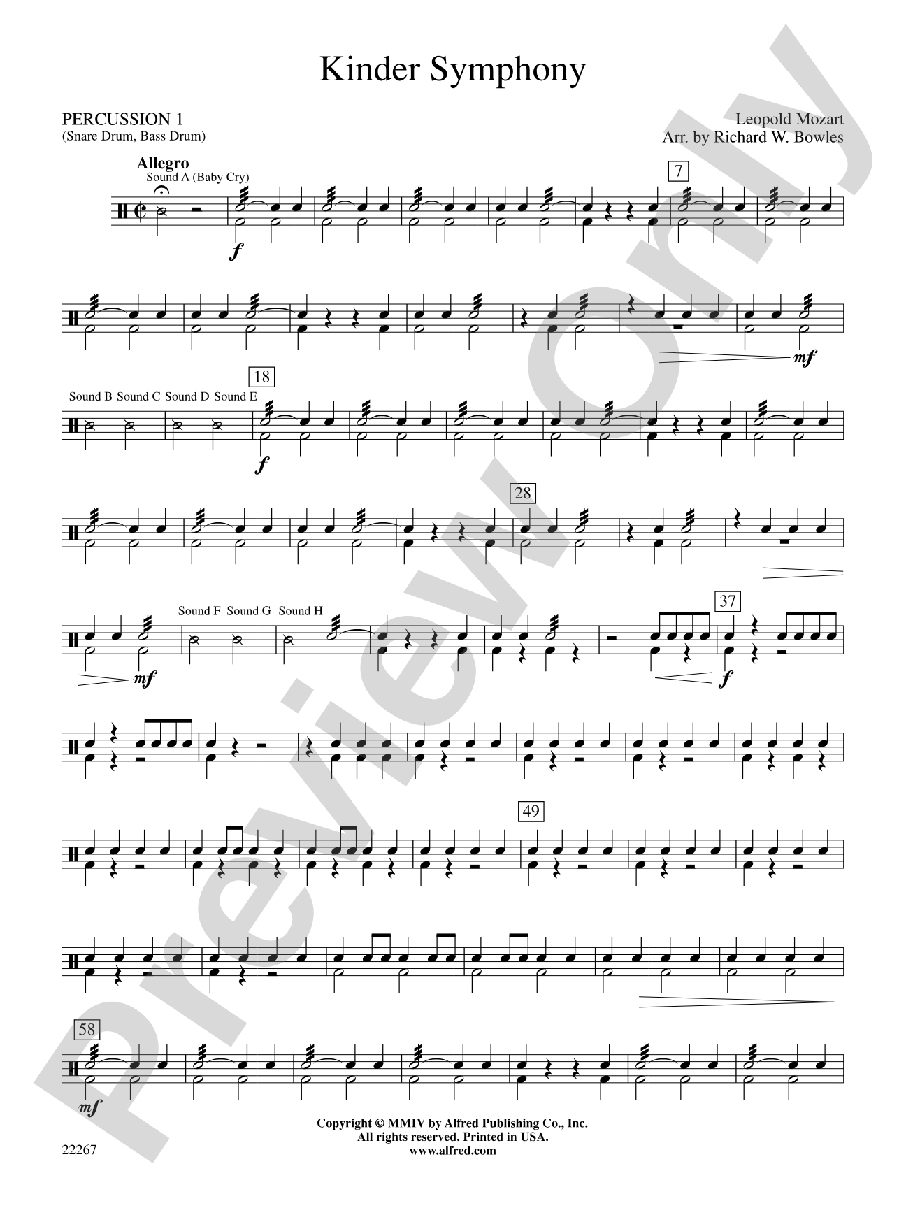 Kinder Symphony: 1st Percussion