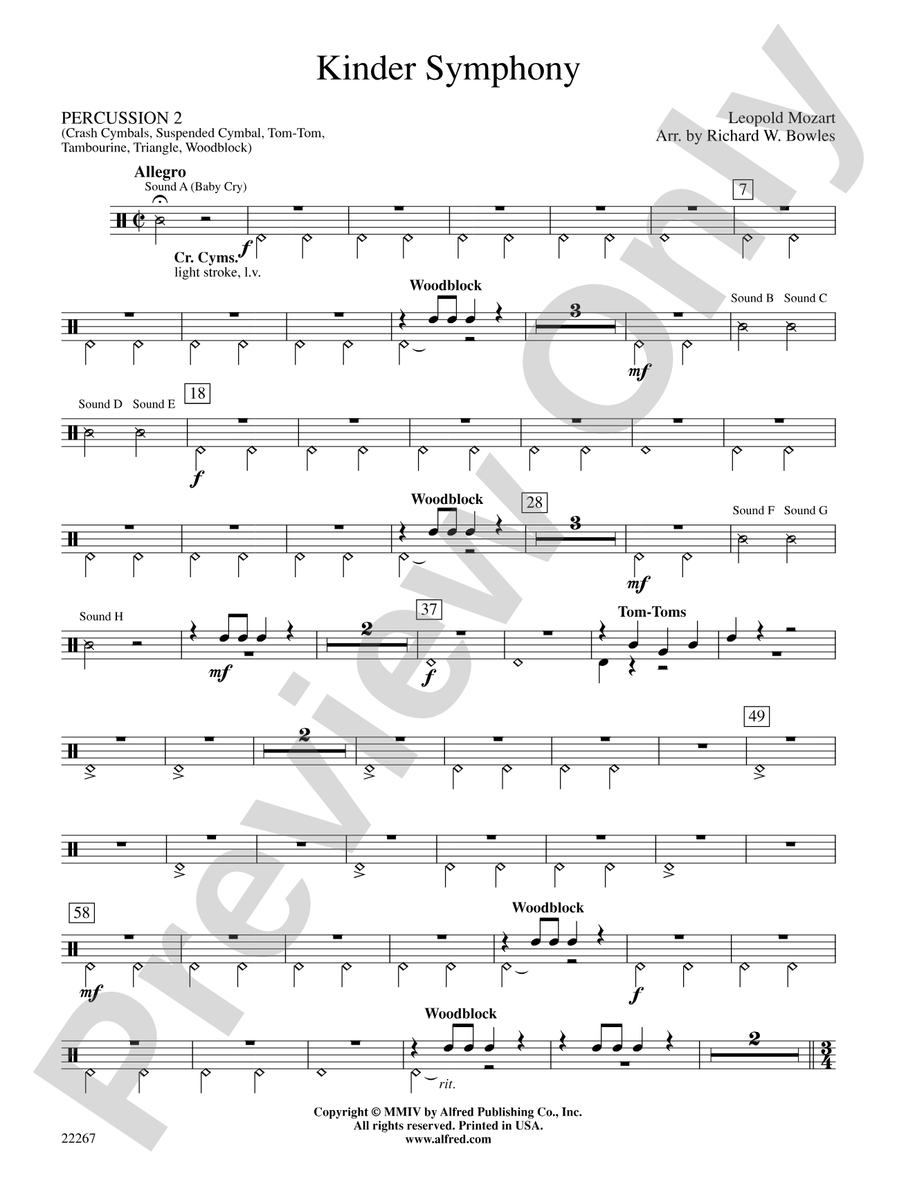 Kinder Symphony: 2nd Percussion