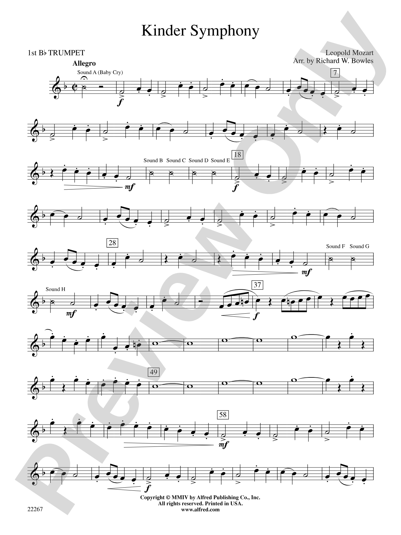 Kinder Symphony: 1st B-flat Trumpet