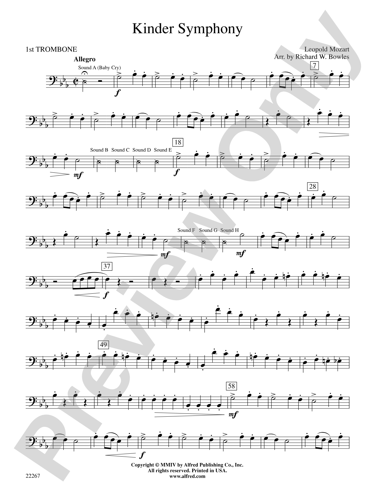 Kinder Symphony: 1st Trombone
