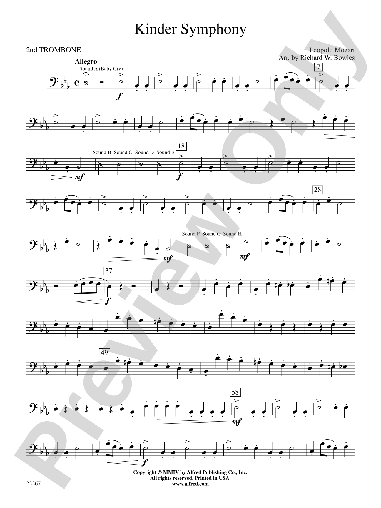 Kinder Symphony: 2nd Trombone