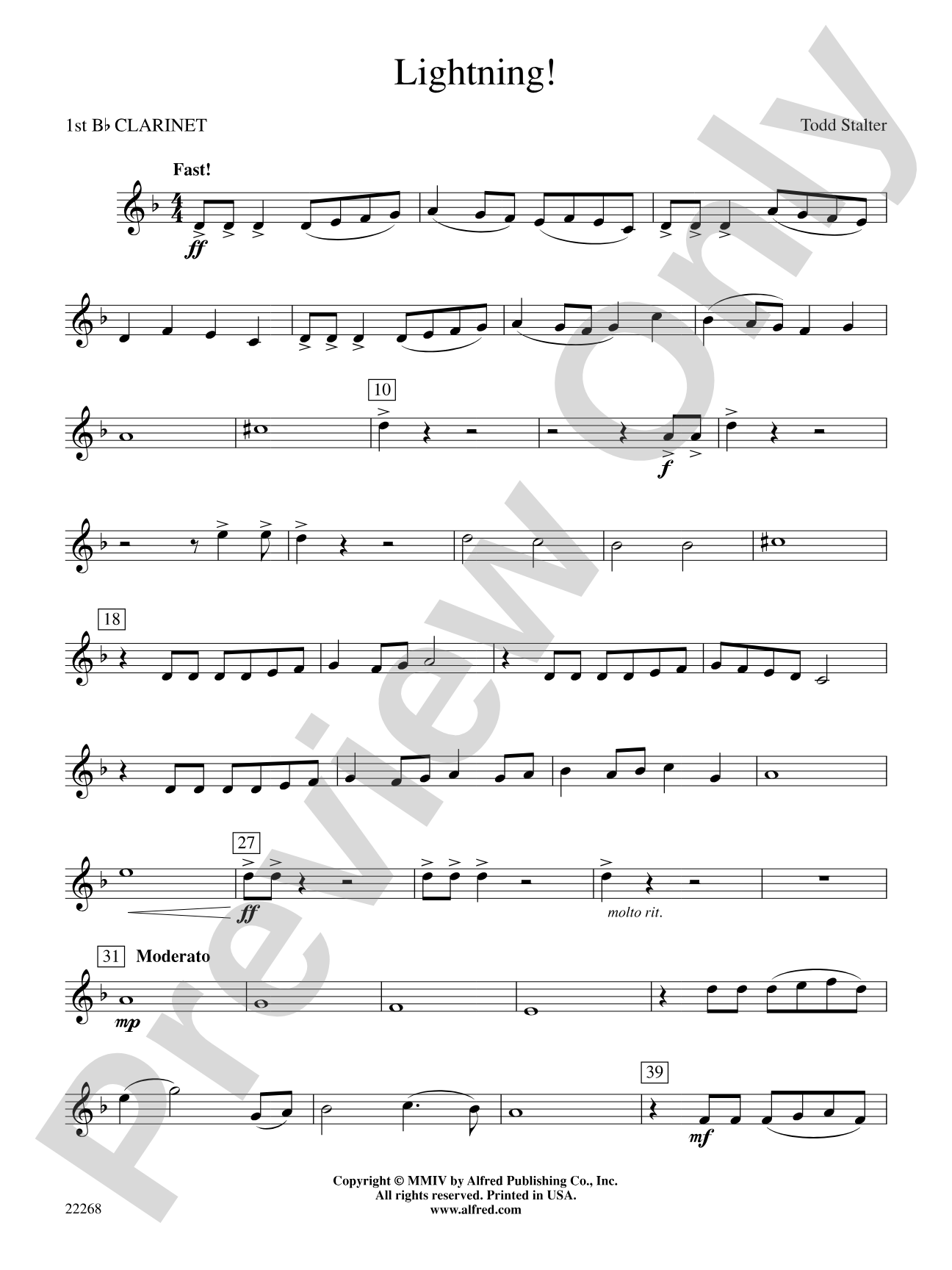 Lightning!: 1st B-flat Clarinet