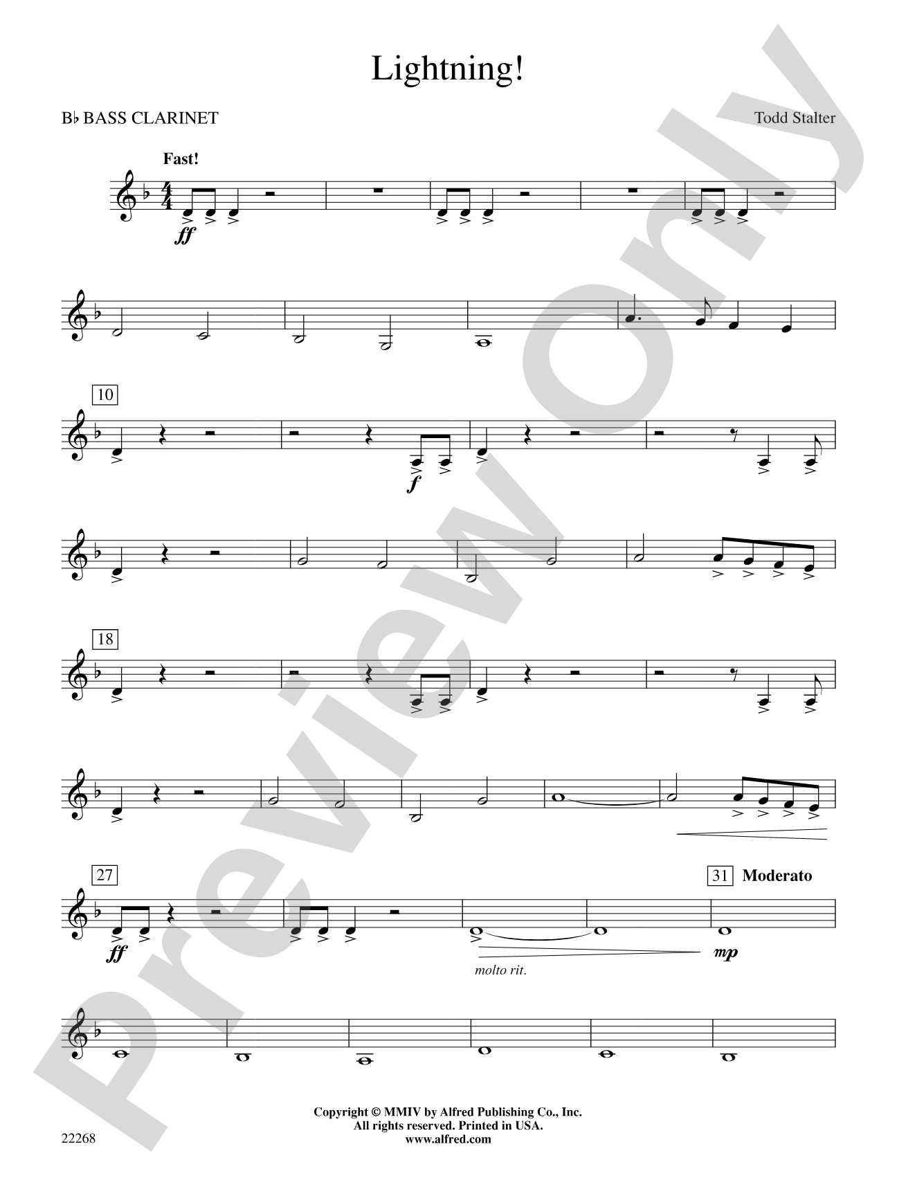 Lightning!: B-flat Bass Clarinet