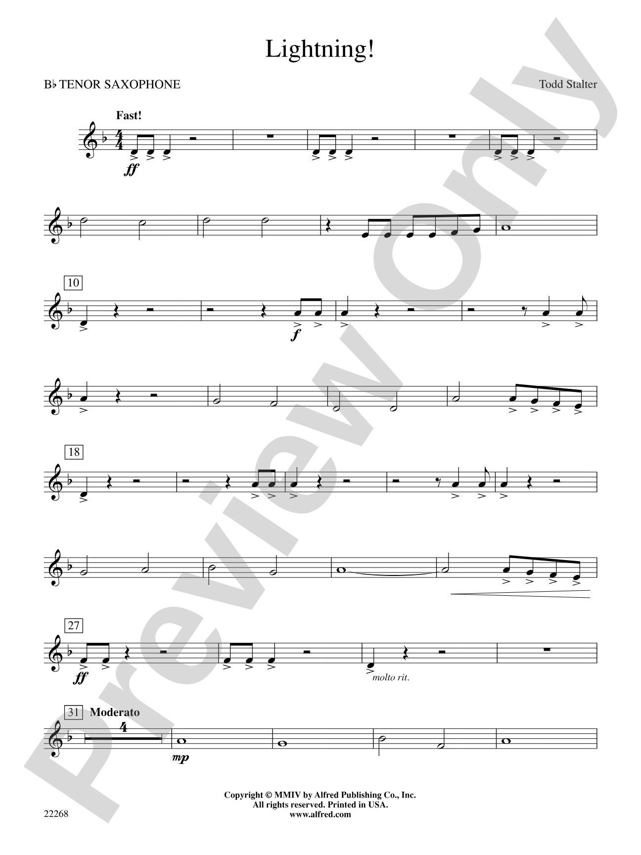 Lightning!: B-flat Tenor Saxophone