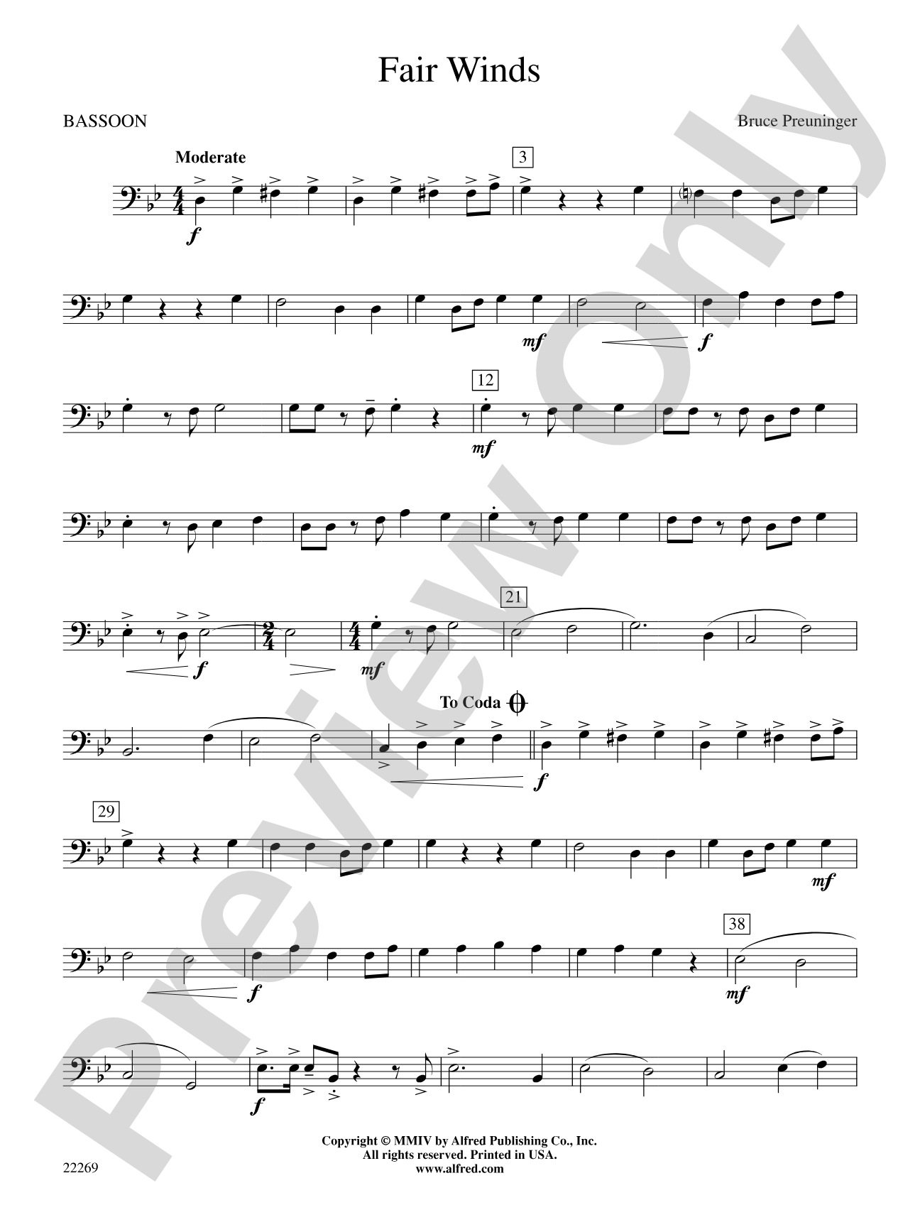 Fair Winds: Bassoon
