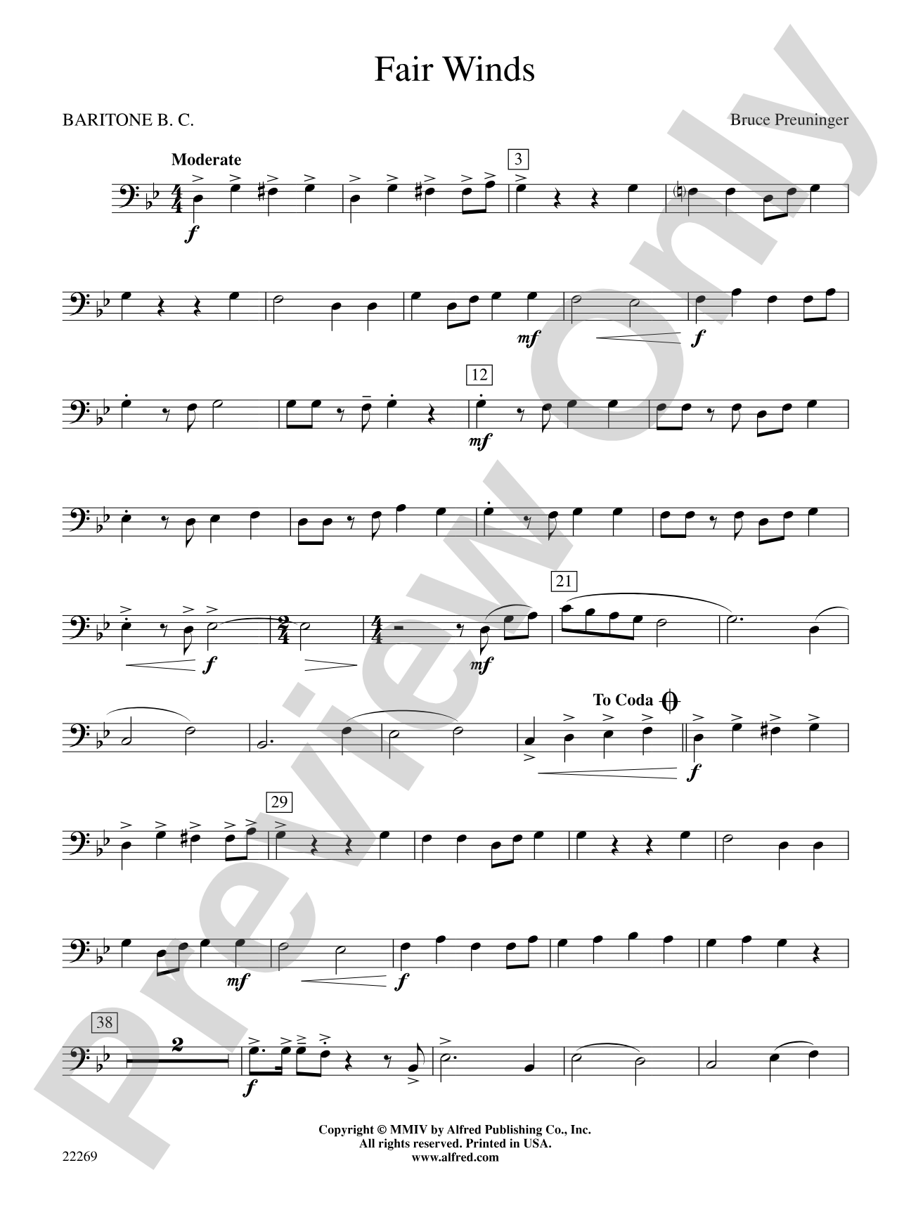 Fair Winds: Baritone B.C.