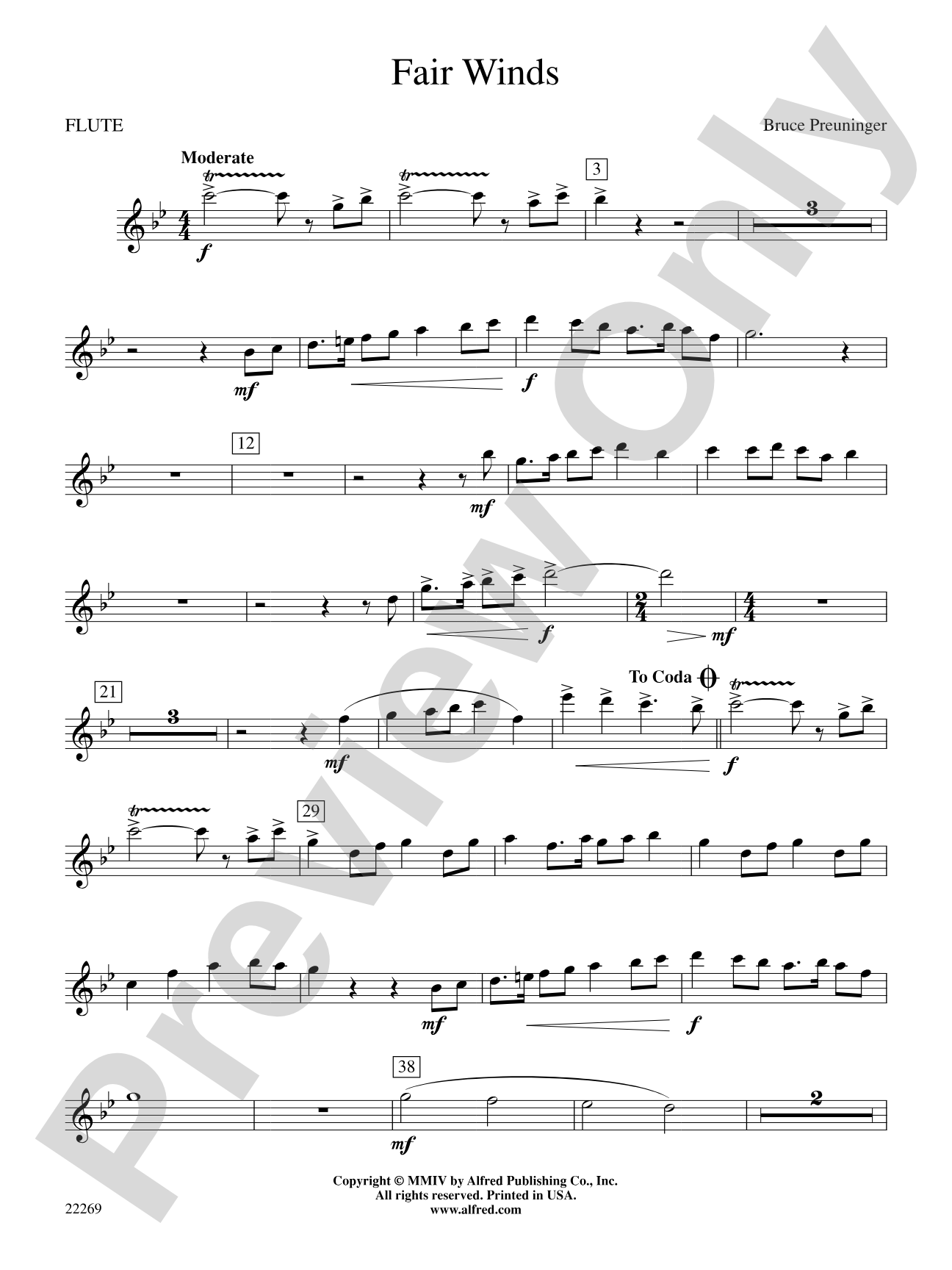 Fair Winds: Flute