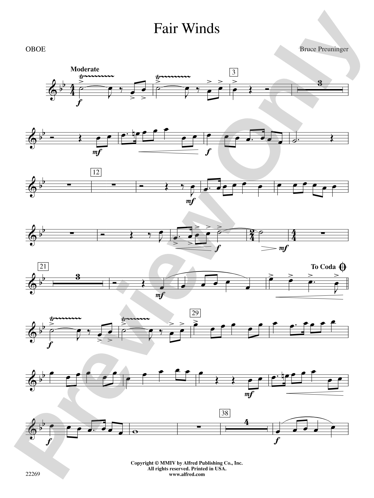 Fair Winds: Oboe