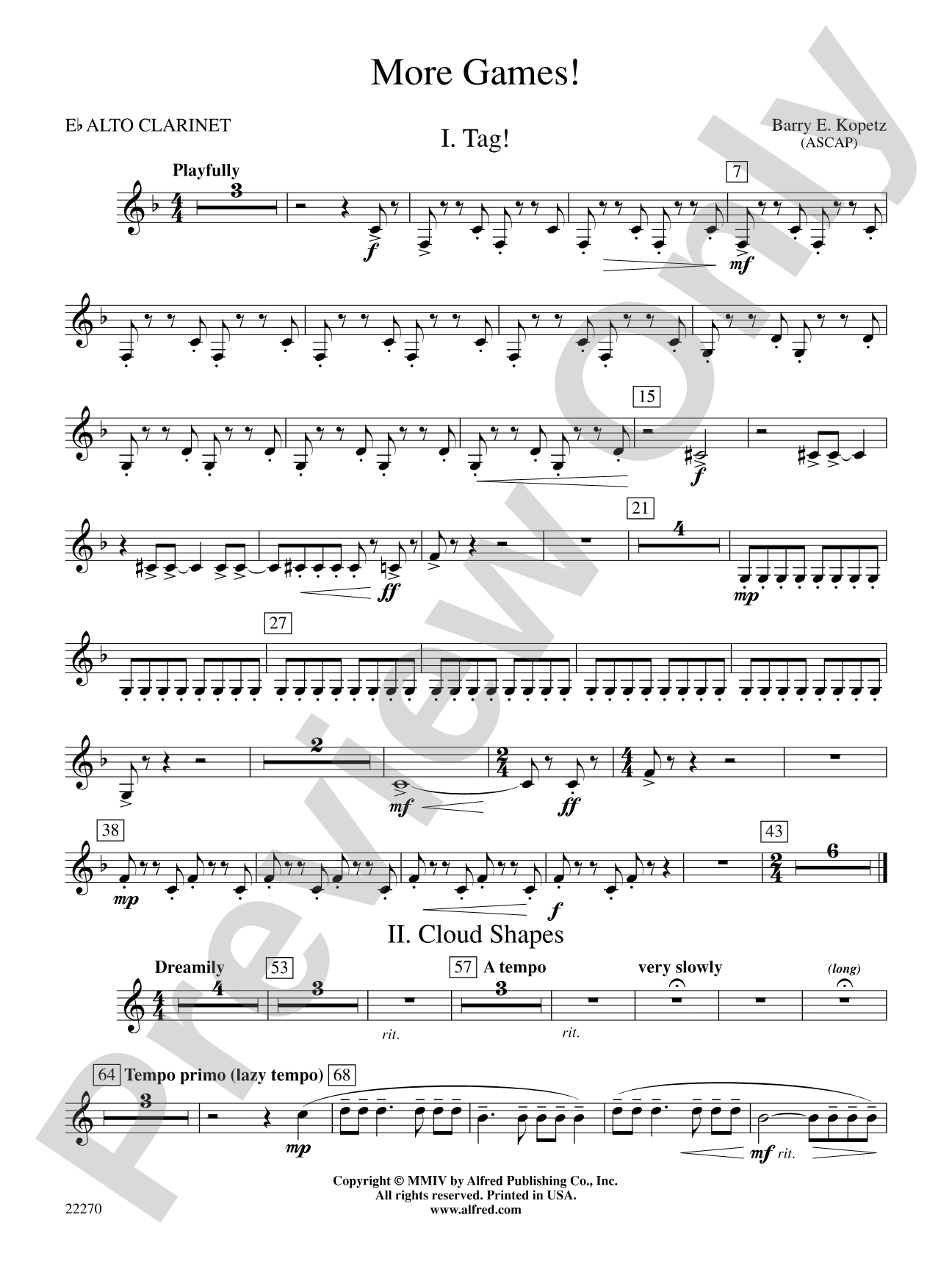 More Games!: E-flat Alto Clarinet