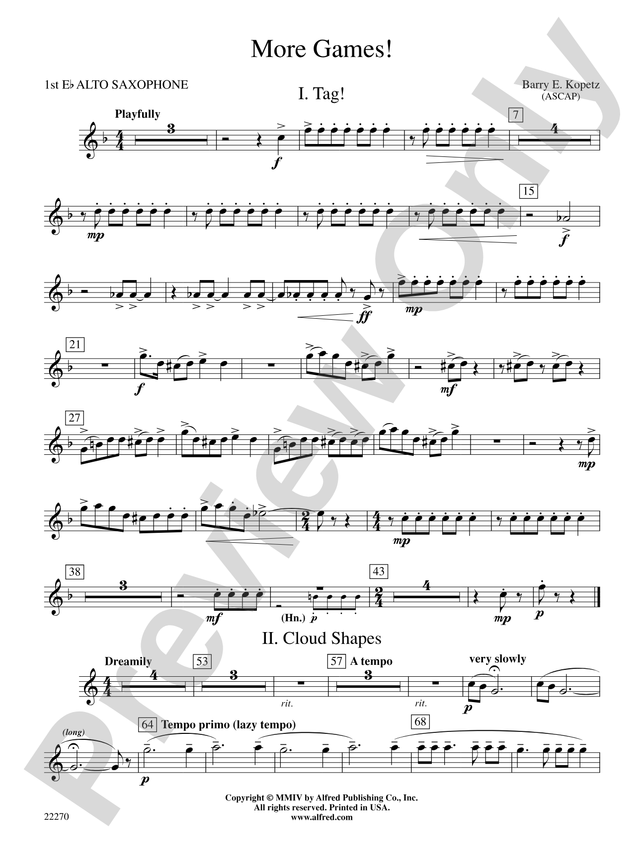 More Games!: E-flat Alto Saxophone
