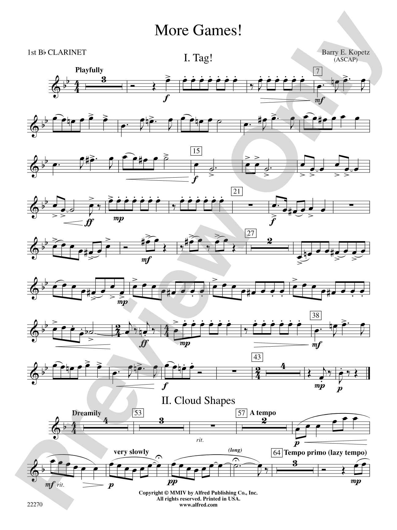 More Games!: 1st B-flat Clarinet