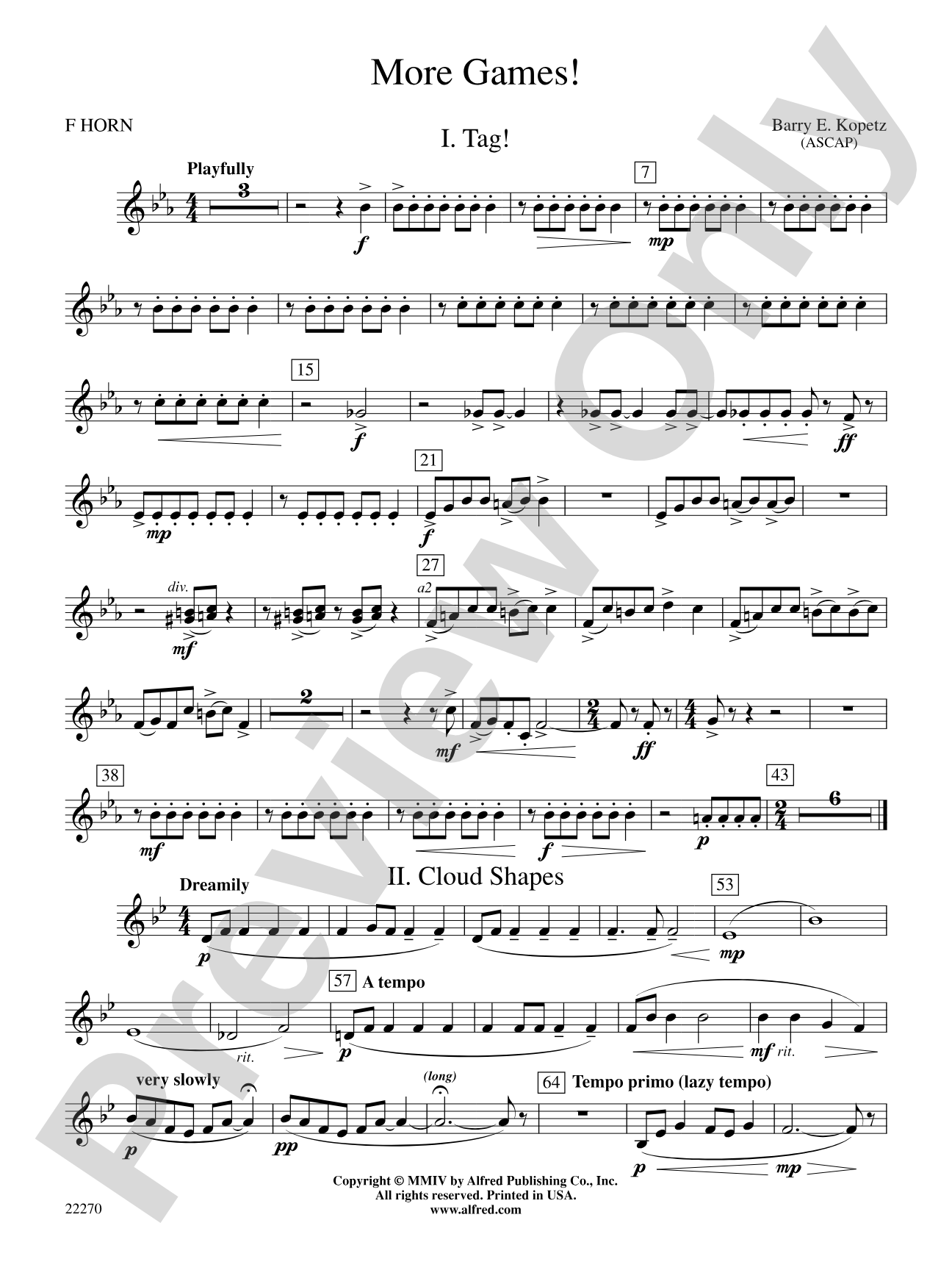 More Games!: 1st F Horn