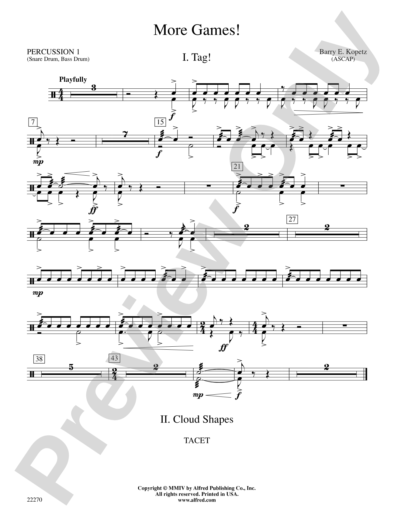 More Games!: 1st Percussion