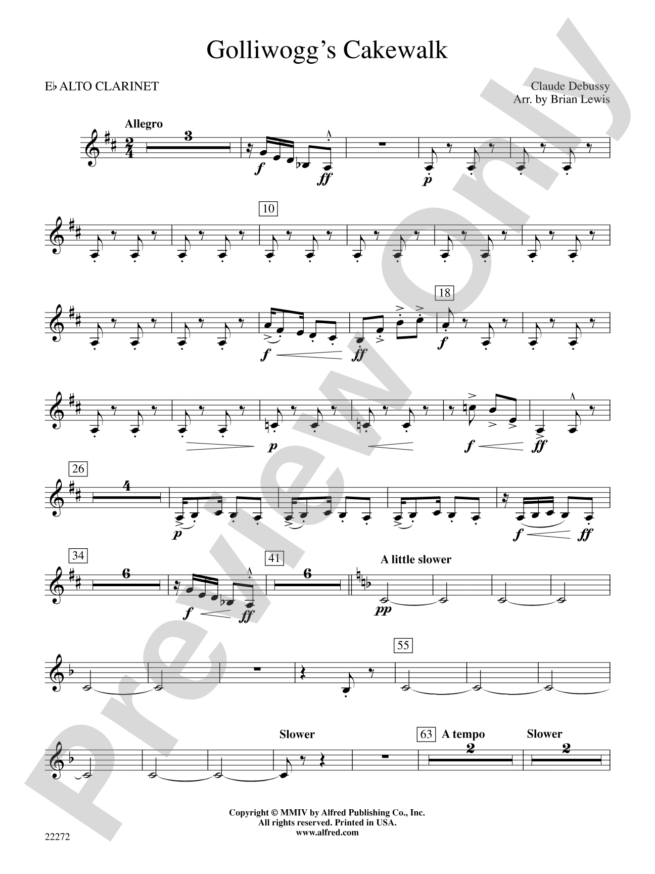 Golliwogg's Cakewalk: E-flat Alto Clarinet