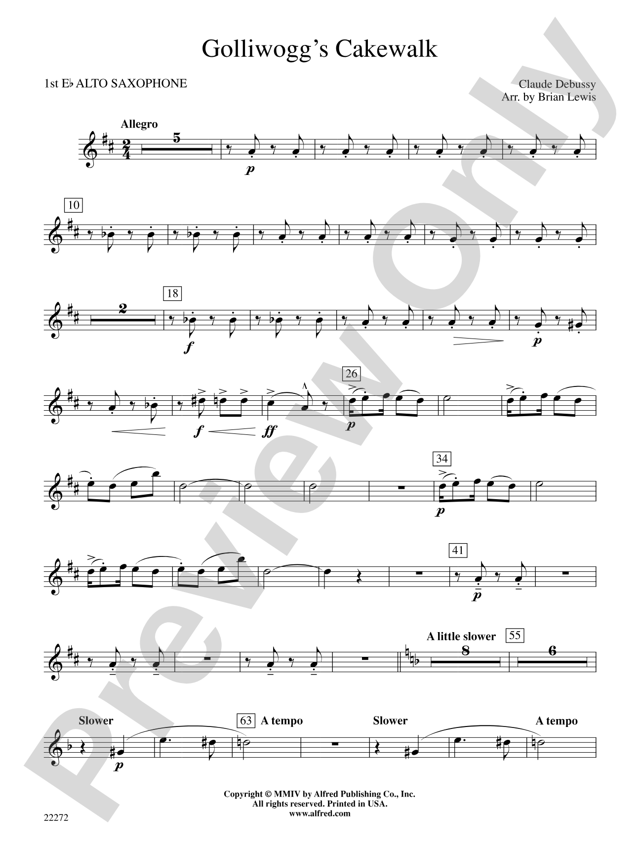 Golliwogg's Cakewalk: E-flat Alto Saxophone