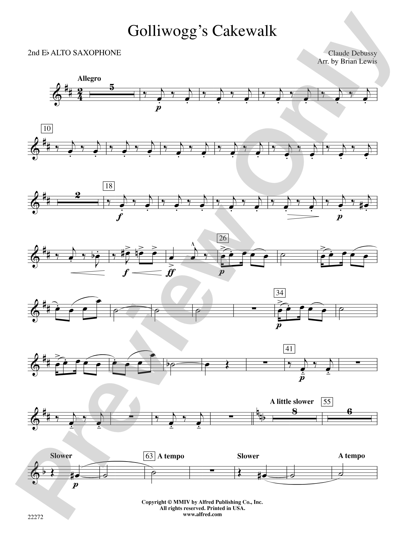 Golliwogg's Cakewalk: 2nd E-flat Alto Saxophone