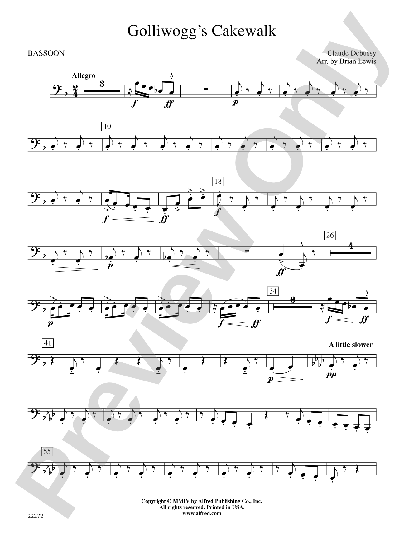 Golliwogg's Cakewalk: Bassoon