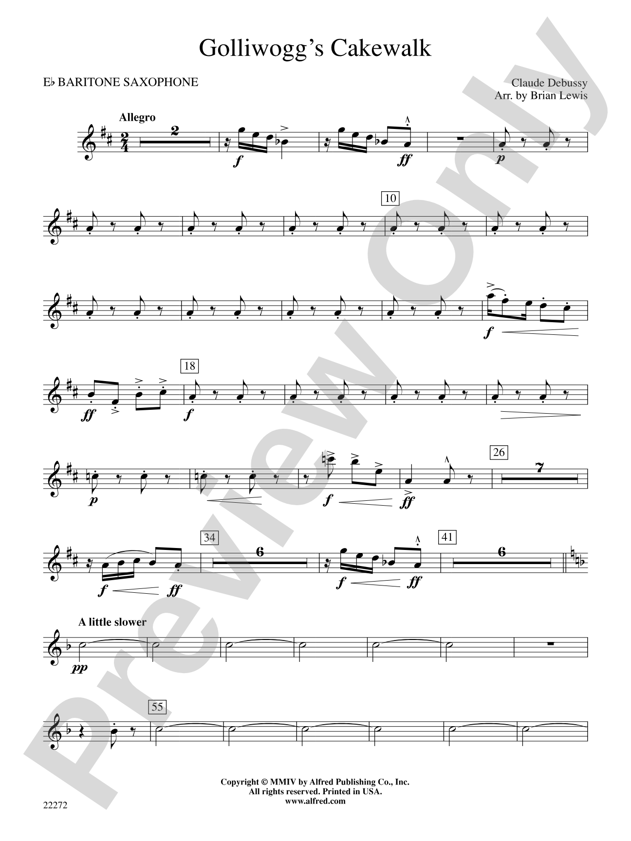 Golliwogg's Cakewalk: E-flat Baritone Saxophone