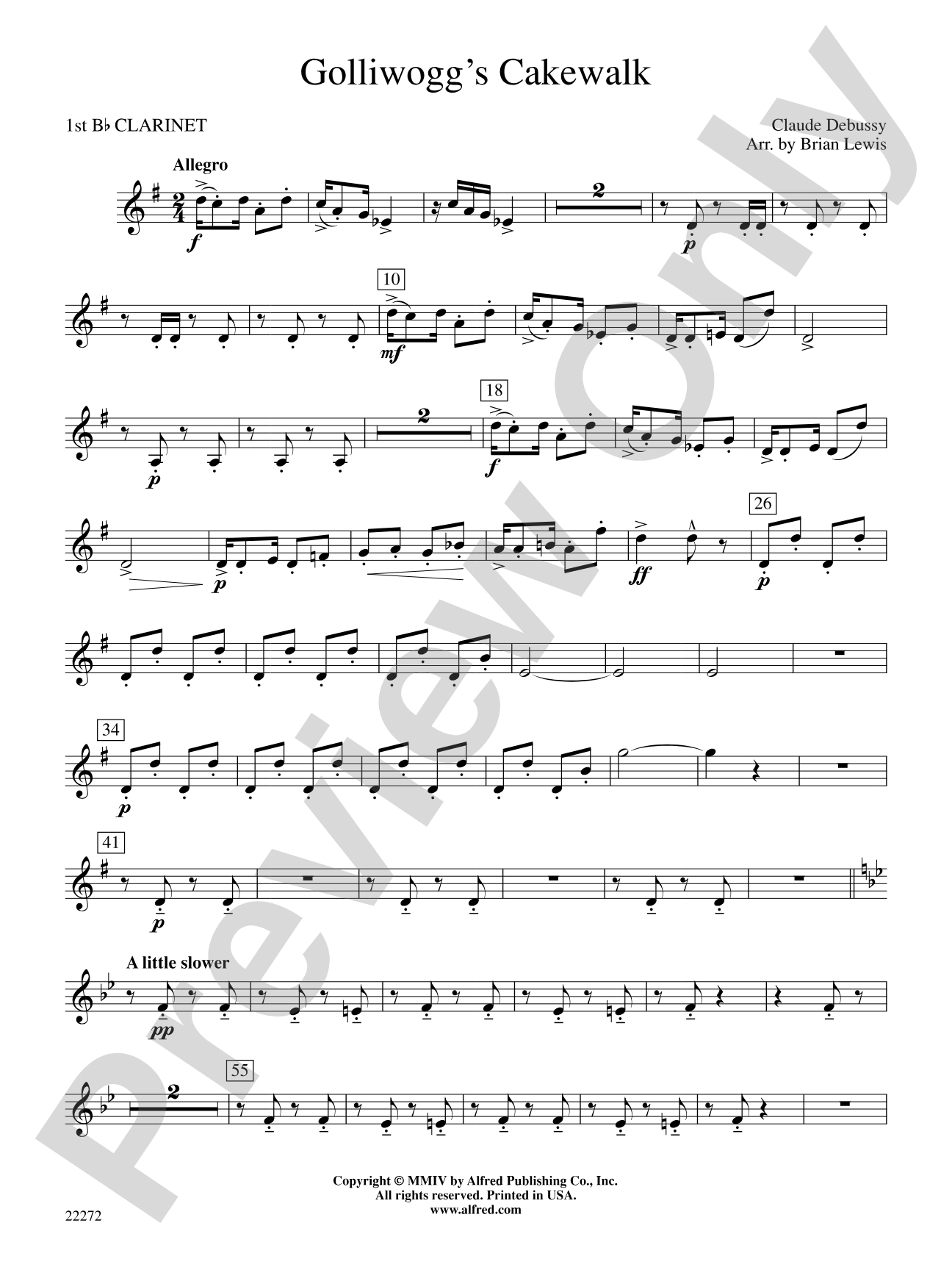 Golliwogg's Cakewalk: 1st B-flat Clarinet