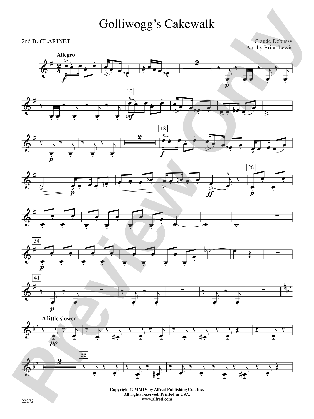 Golliwogg's Cakewalk: 2nd B-flat Clarinet