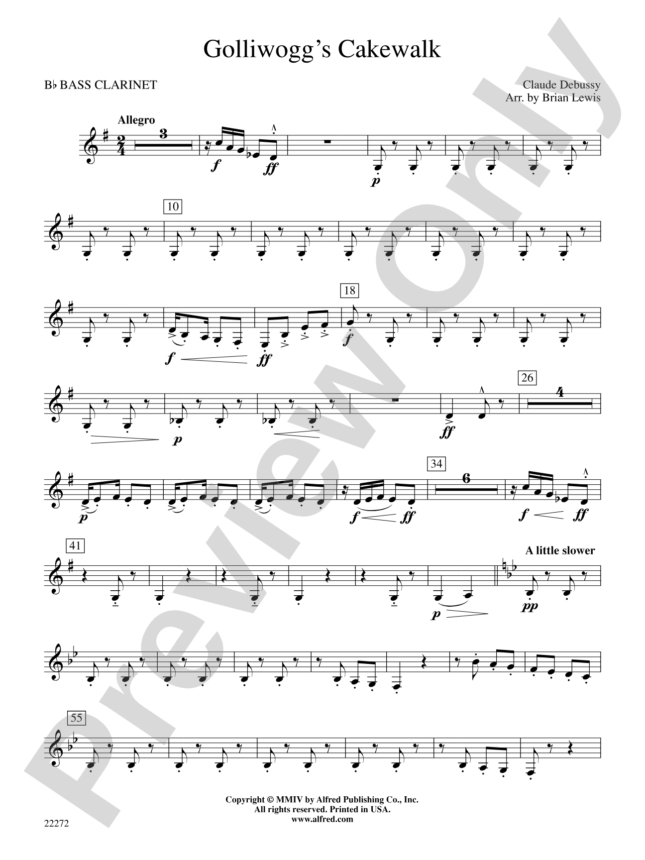 Golliwogg's Cakewalk: B-flat Bass Clarinet