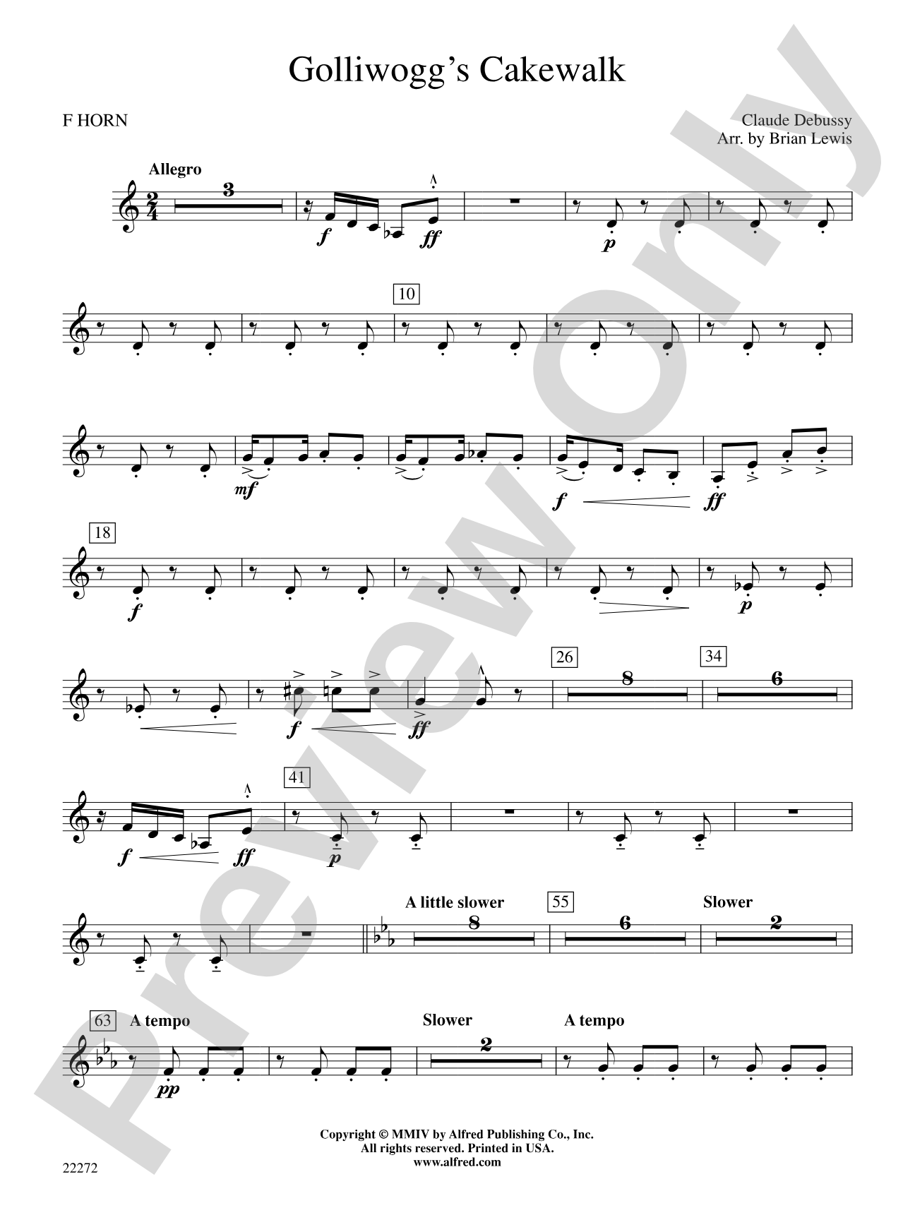 Golliwogg's Cakewalk: 1st F Horn