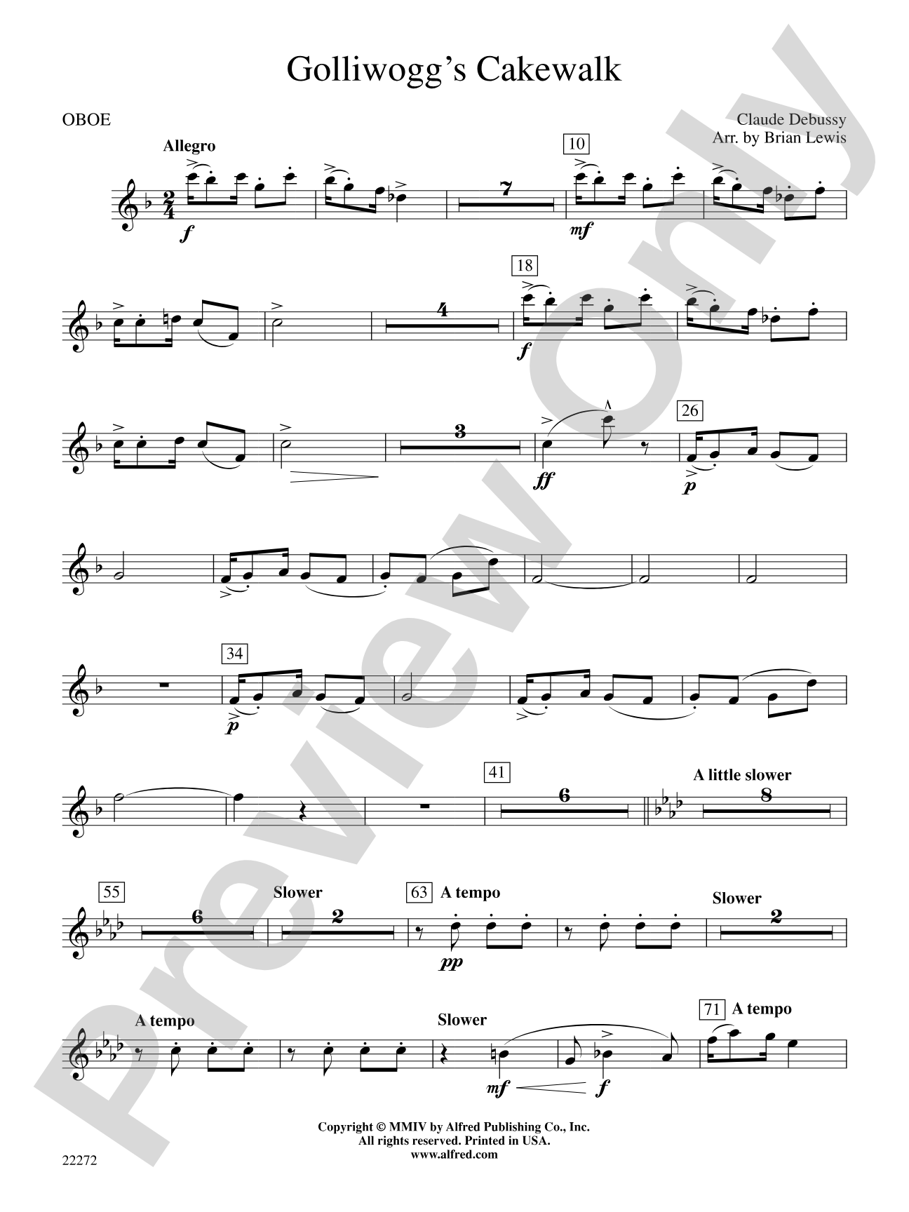 Golliwogg's Cakewalk: Oboe