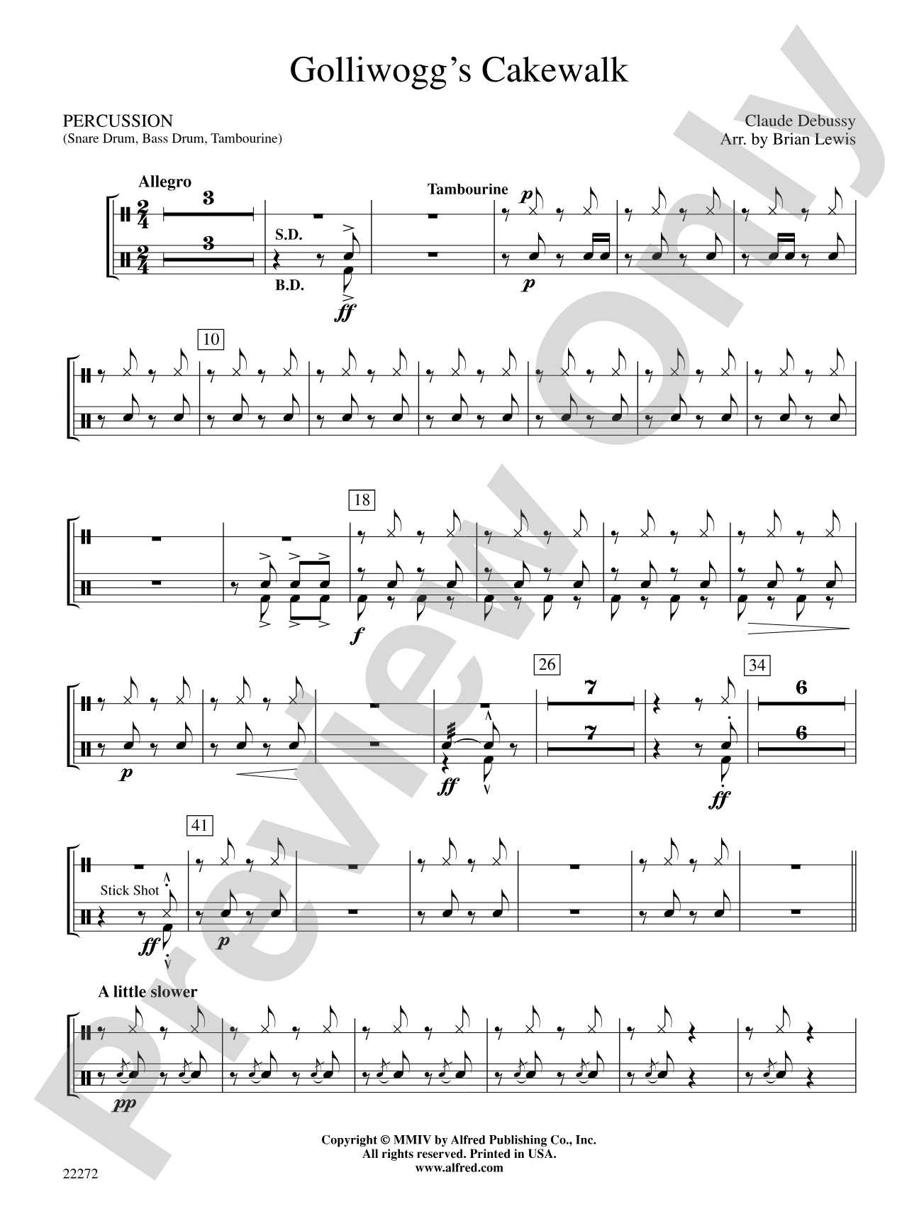 Golliwogg's Cakewalk: 1st Percussion